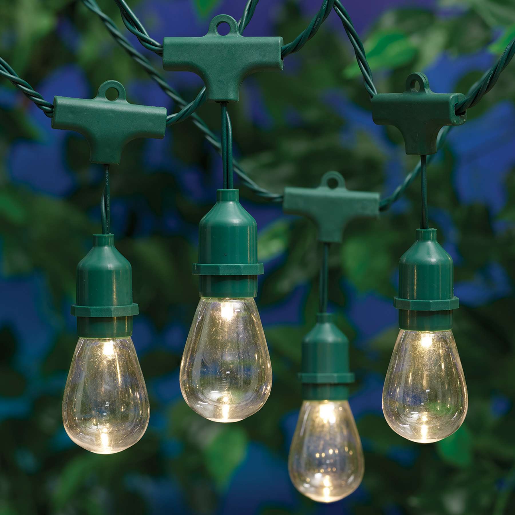 15-Count LED Edison String Lights with Green Commercial Wire