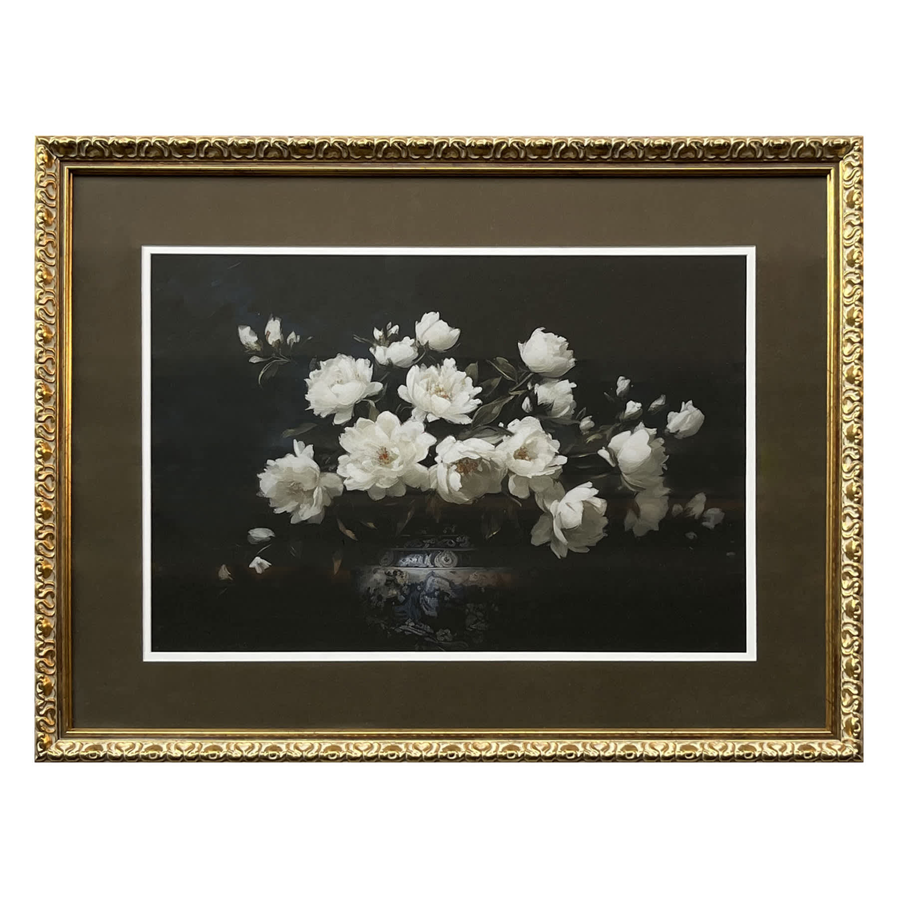 Glass Framed Floral in The Dark Wall Art, 26x20