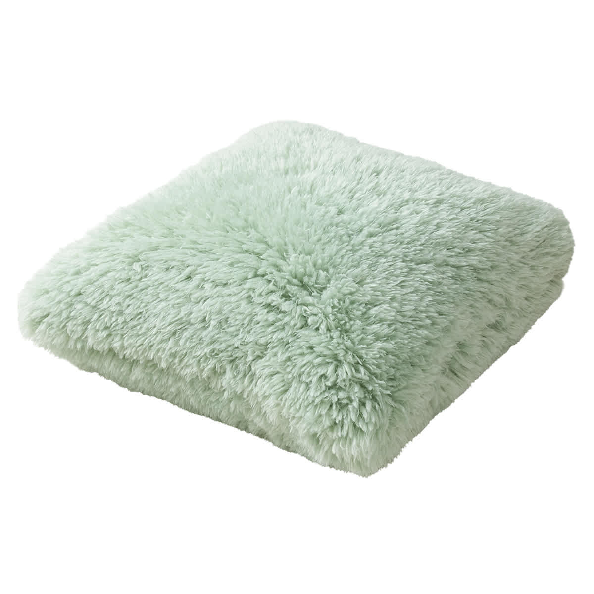 Mint Alpaca Faux Fur Throw Pillow, 24"