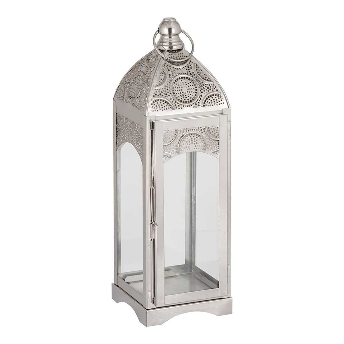 Found & Fable Silver Metal Lantern, 16"