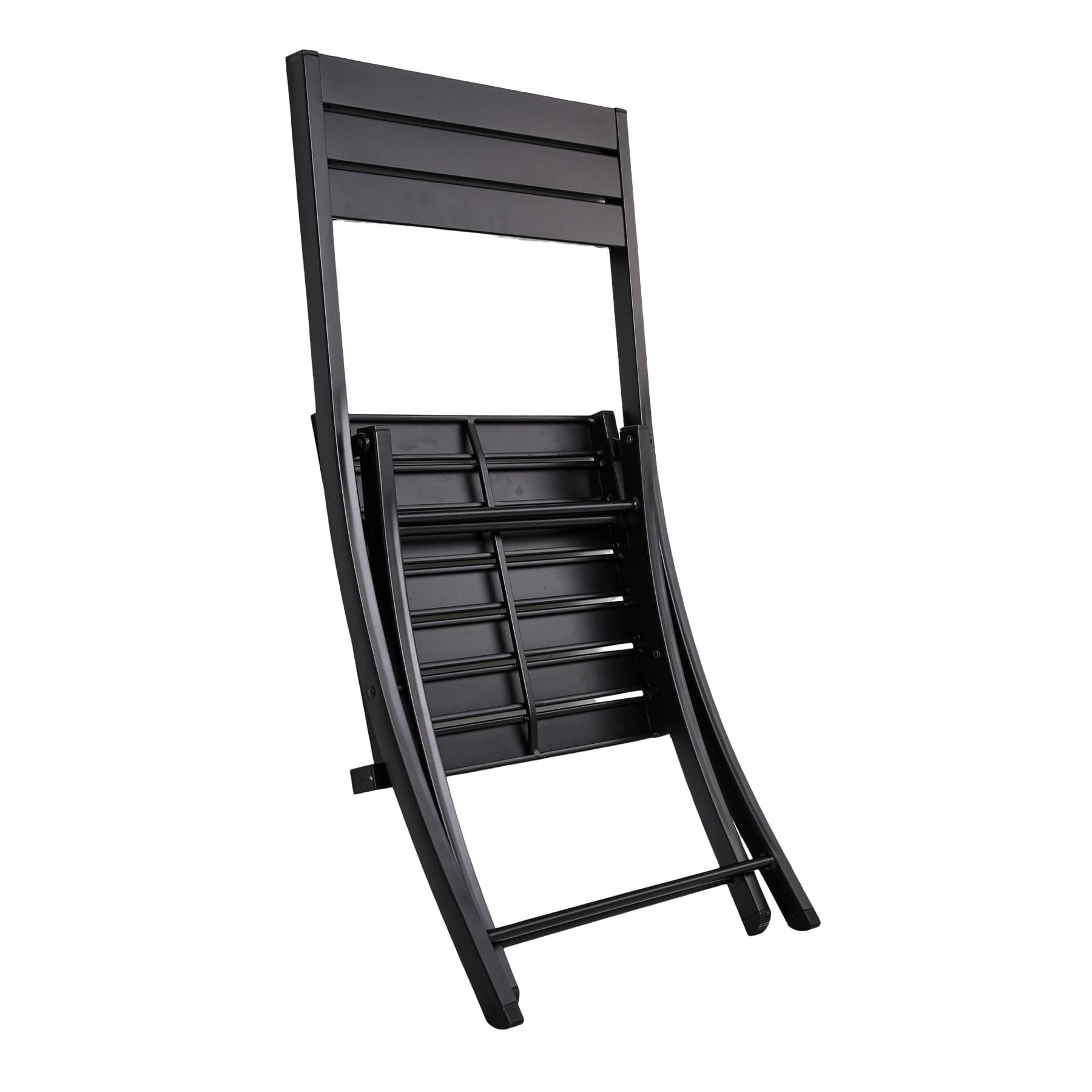 Crosby St. Slat Metal Patio Folding Chair, Black