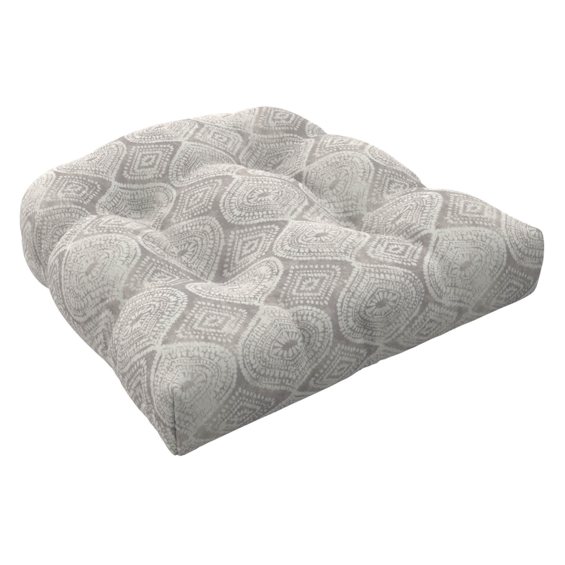 Grey Patna Geo Outdoor Wicker Seat Cushion