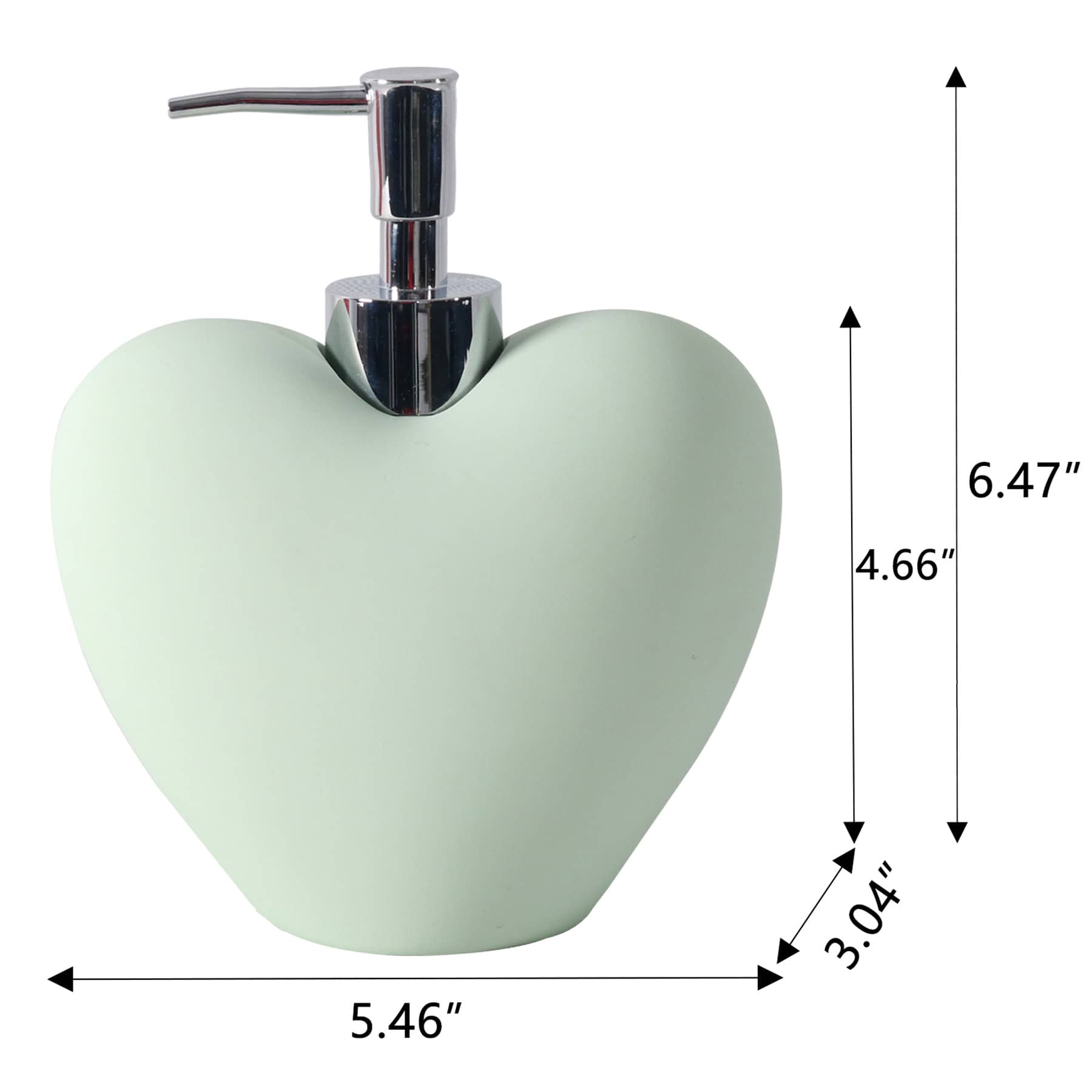 Mint Green Heart Shaped Soap Dispenser
