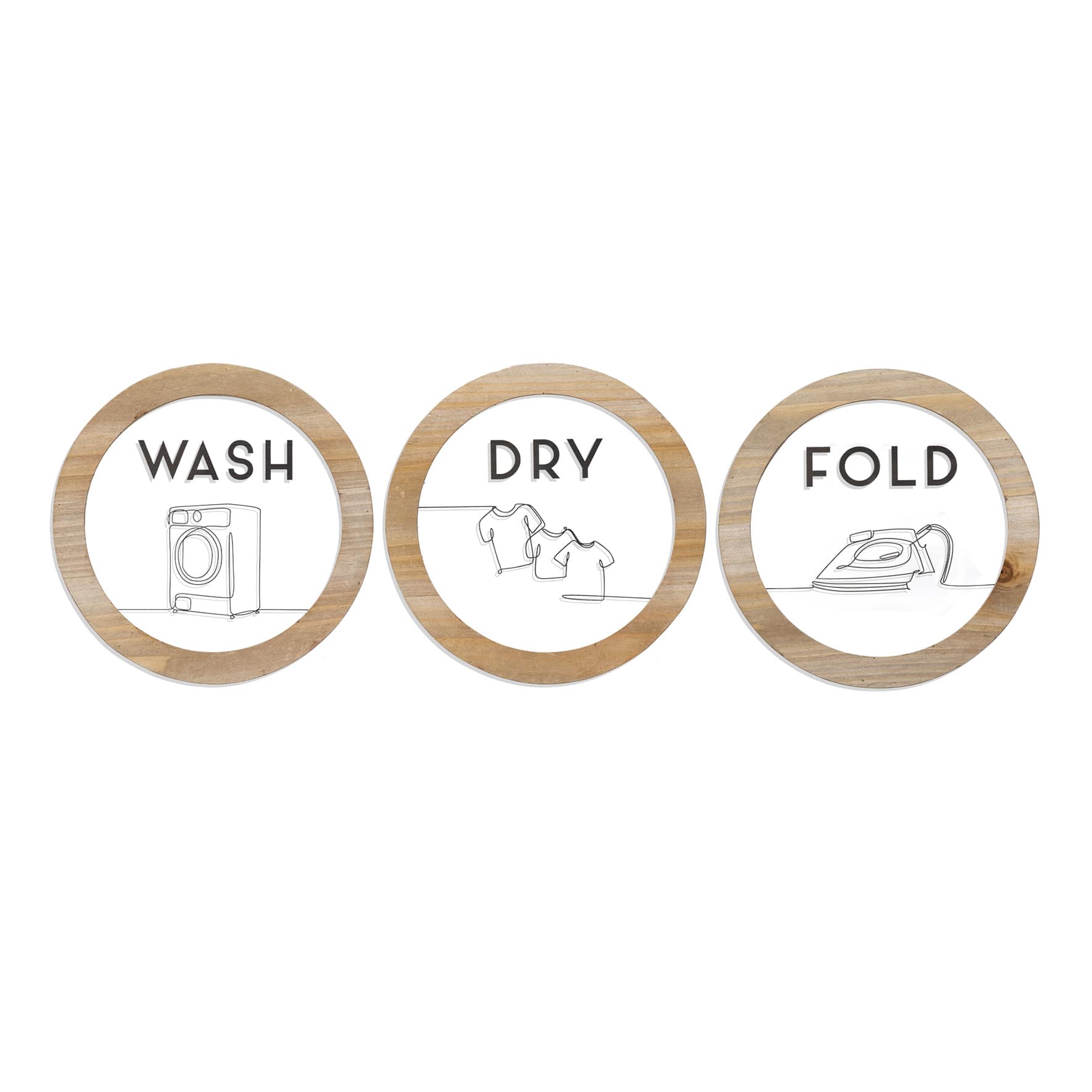 3-Piece Wash, Dry, Fold Wall Art, 8"