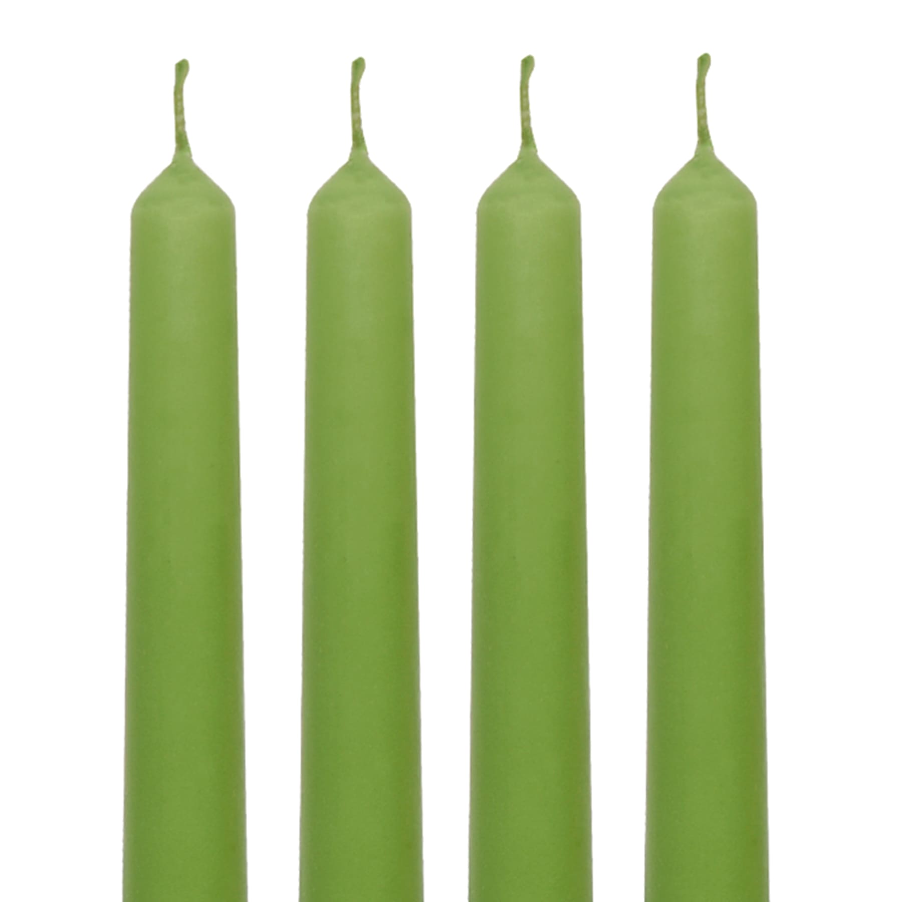 4-Pack Green Unscented Overdip Taper Candles, 10"