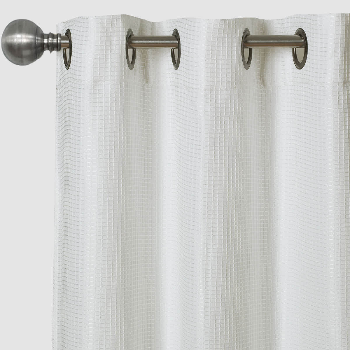 Morisson White Blackout Grommet Curtain Panel, 63"