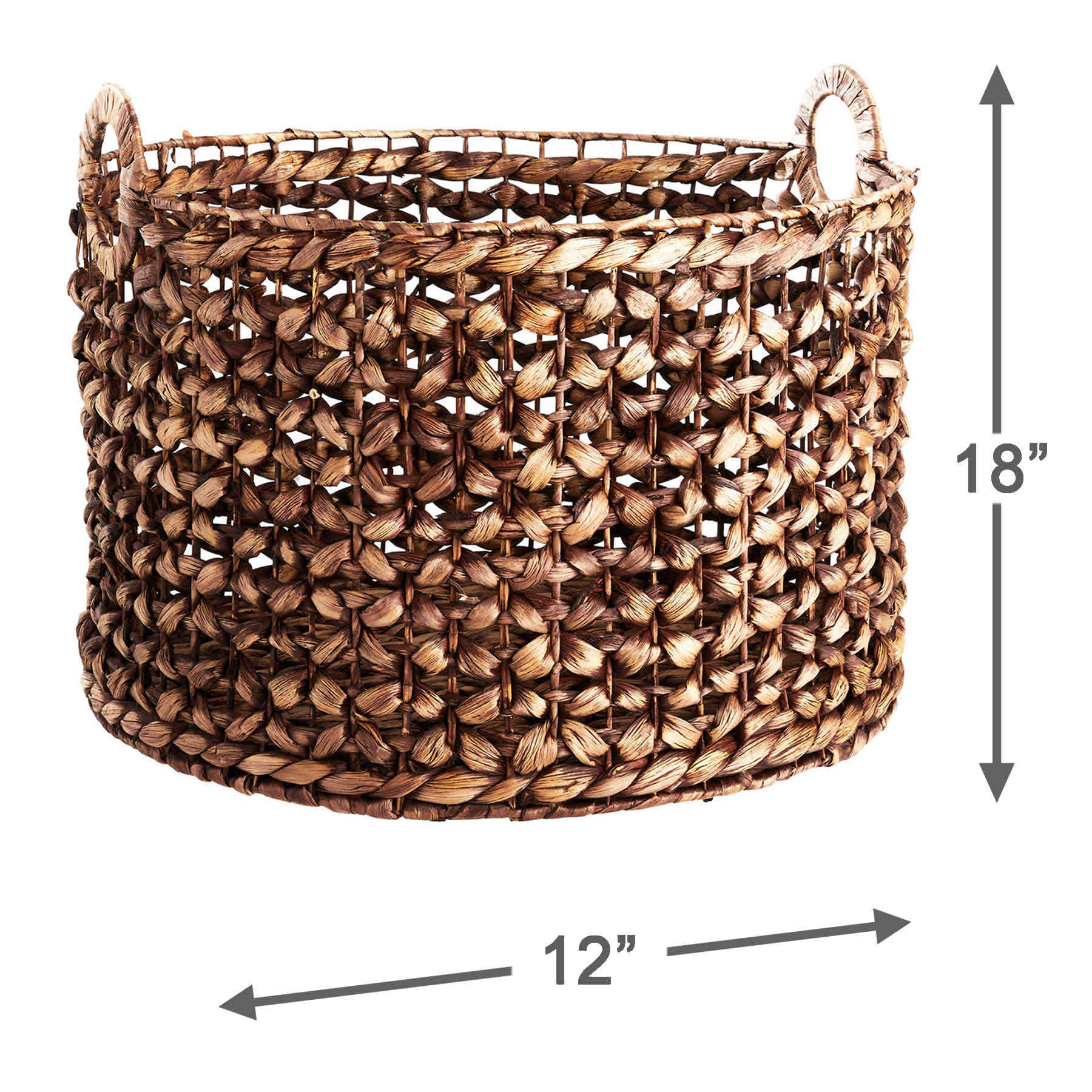 Providence Melia Dark Brown Round Flower Storage Basket, Large