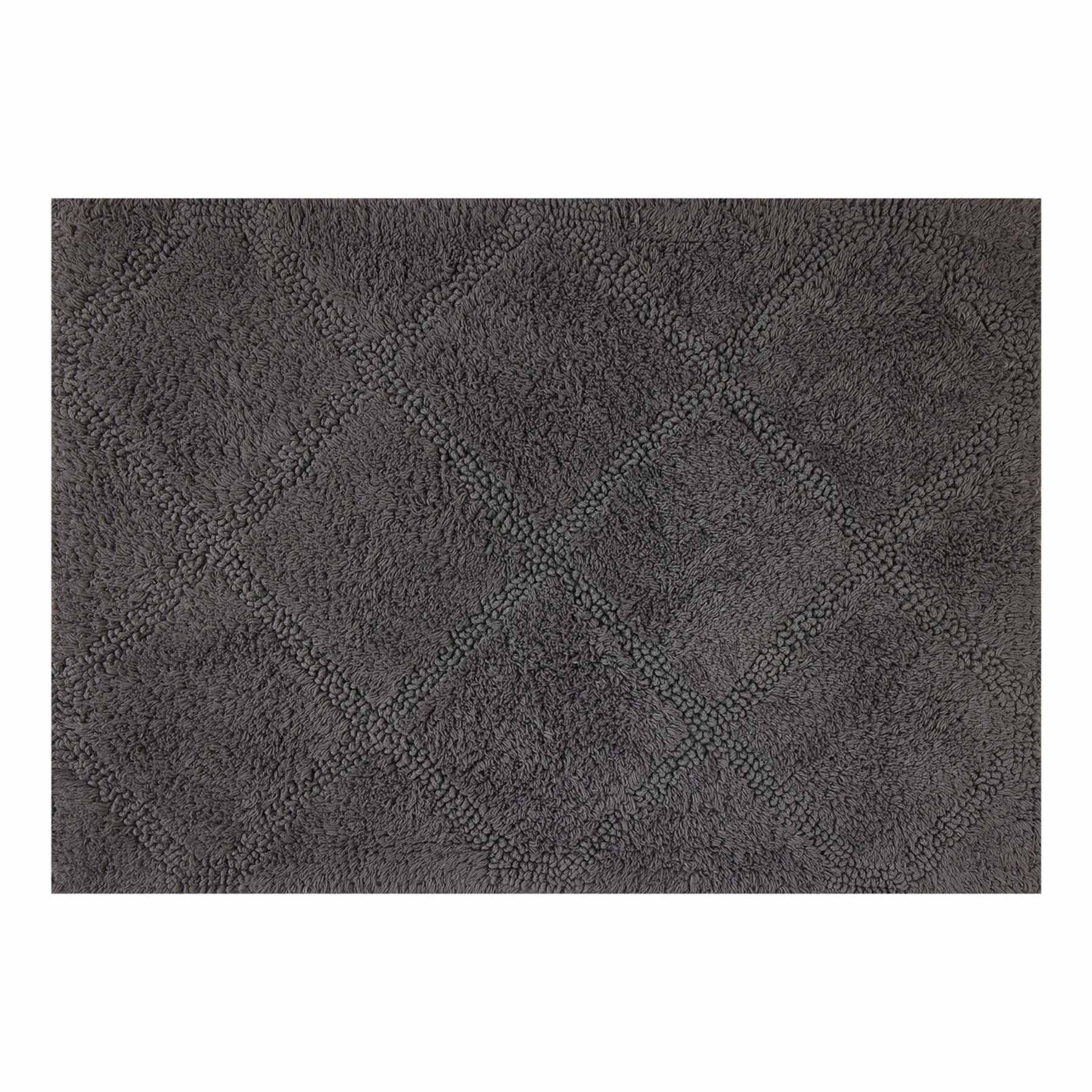 2-Pack Charcoal Diamond Bath Rug Set, 17x24 & 20x32