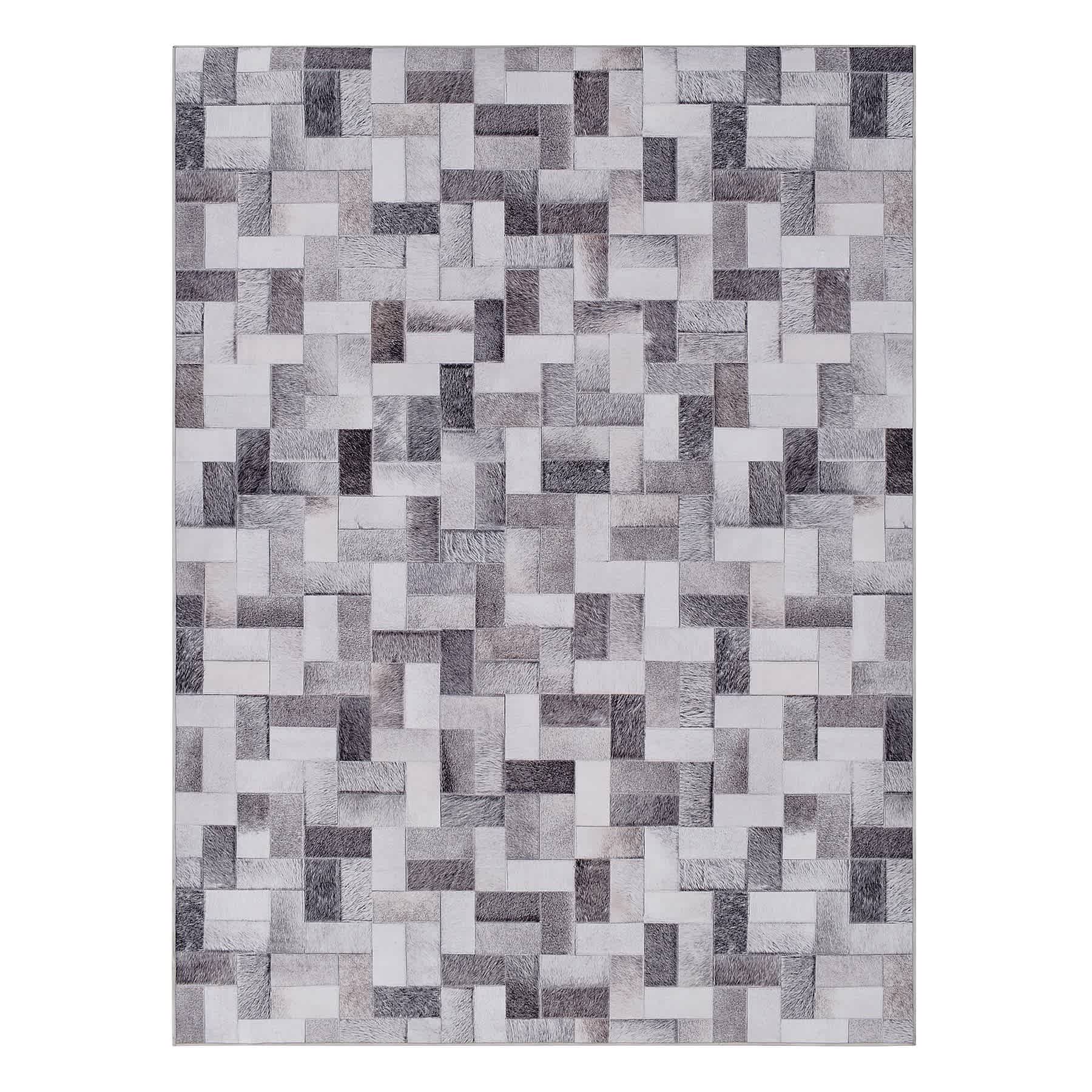 (D537) Crosby St. Nova Grey Printed Area Rug, 5x7