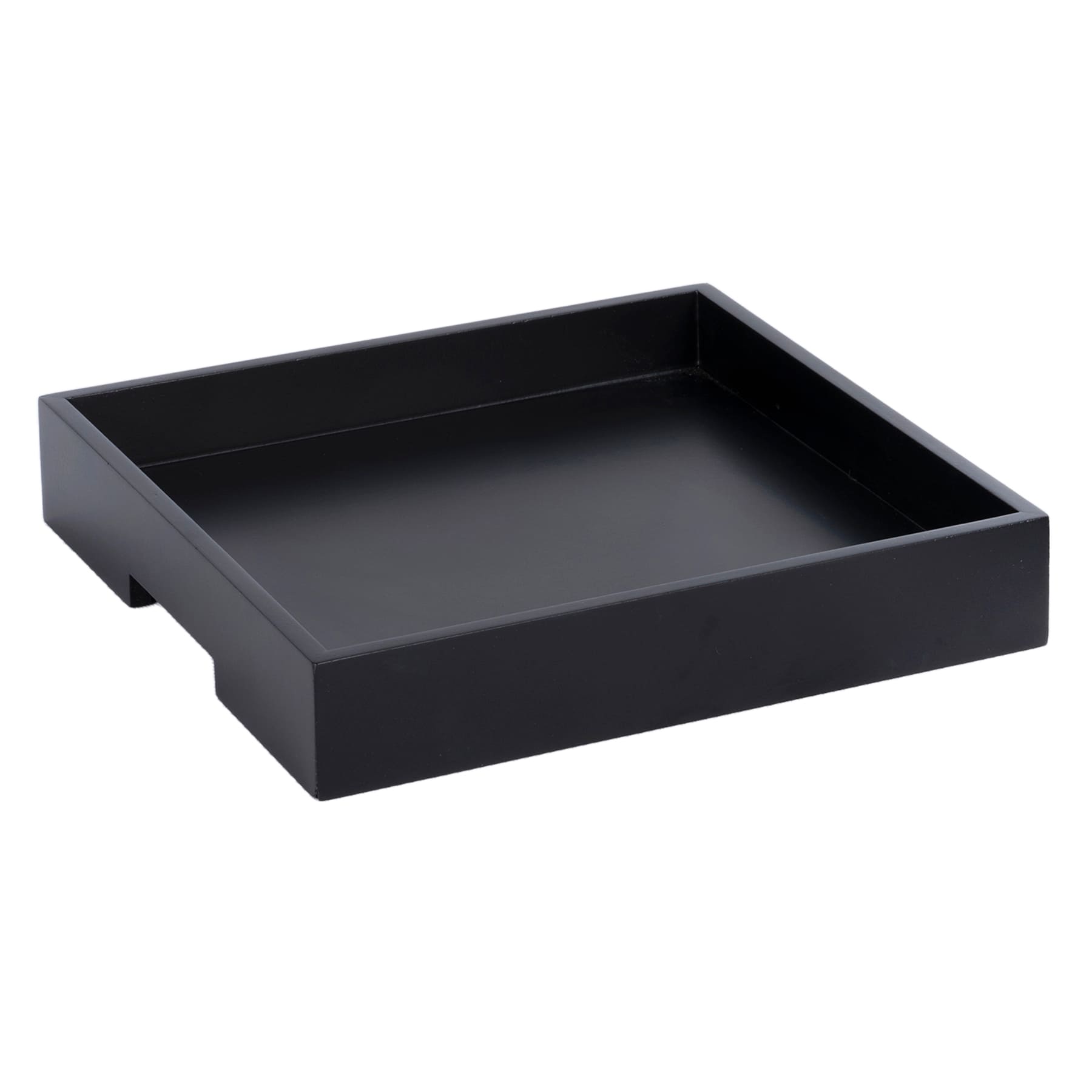 Black Square Wooden Decorative Tray, 19"