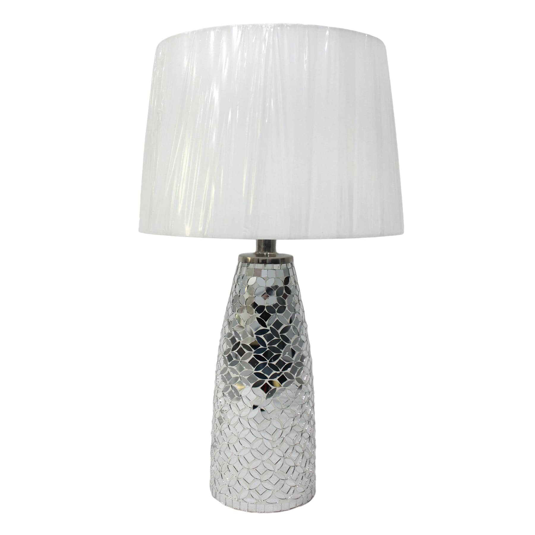 Tracey Boyd Silver Mosaic Medium Table Lamp with Shade, 22.7"