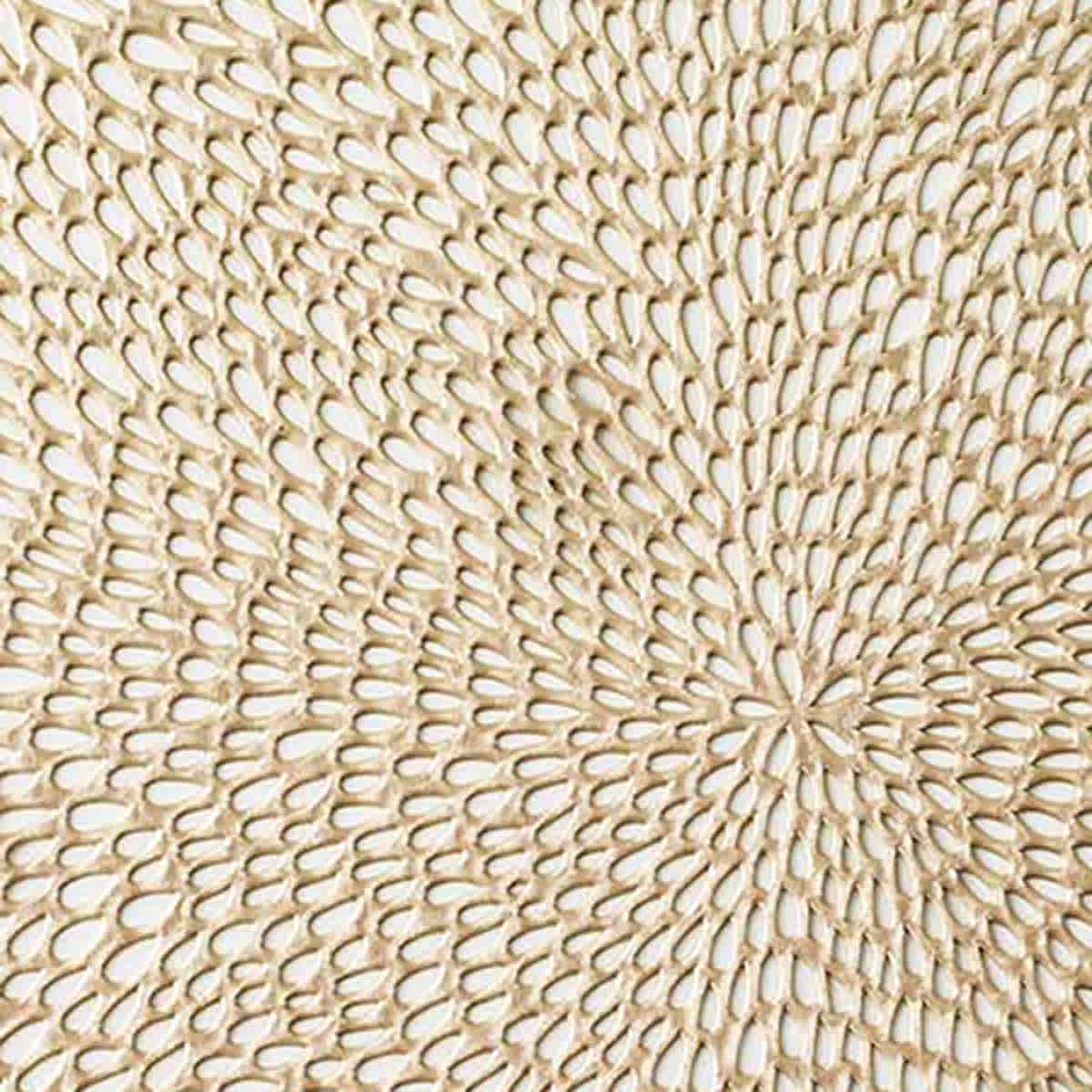 Round Gold Bloom Vinyl Placemat