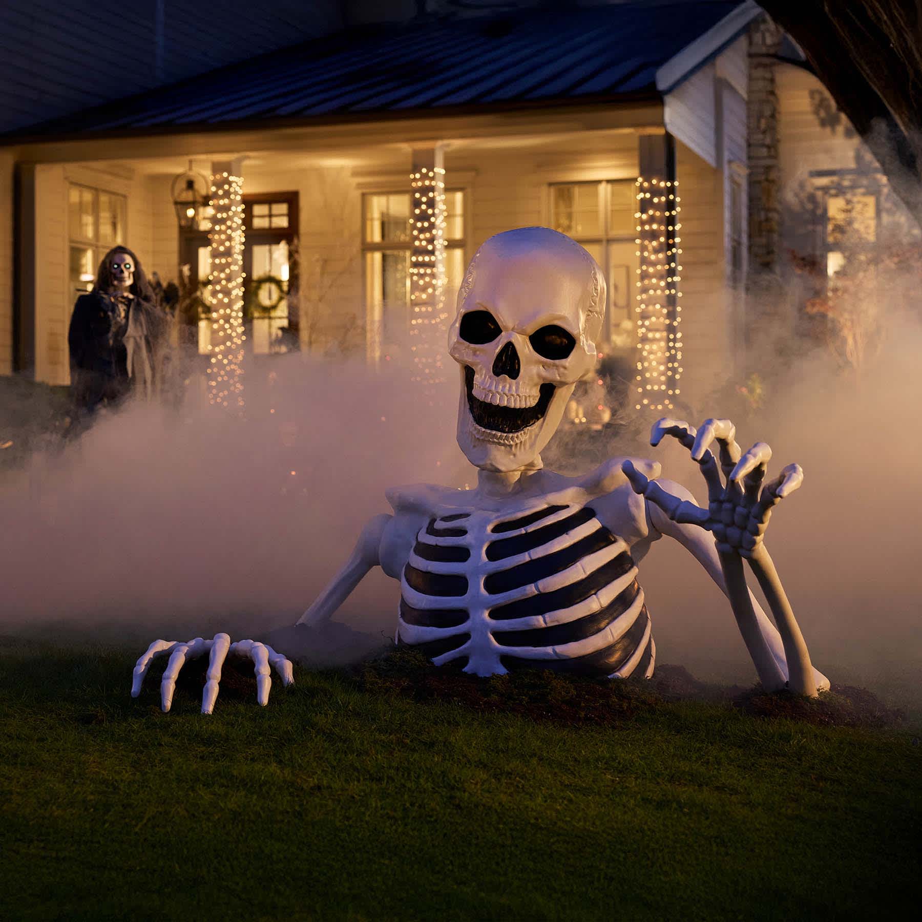 Black Light Responsive Skeleton Ground Breaker, 4'