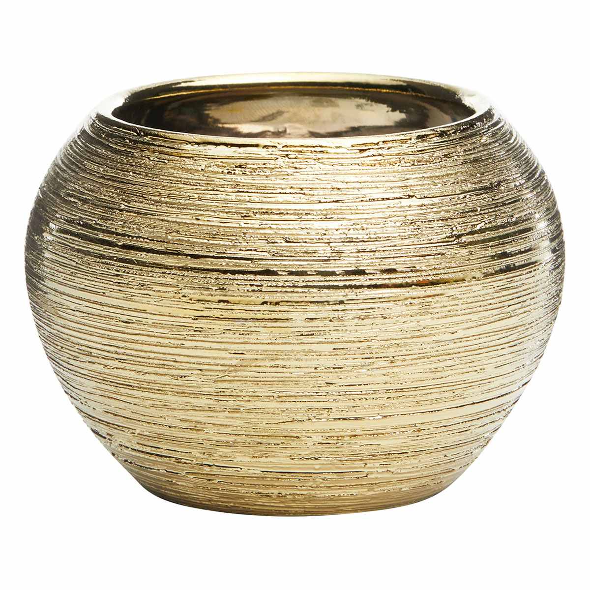 Crosby St. Indoor Gold Round Textured Planter, 3.7"