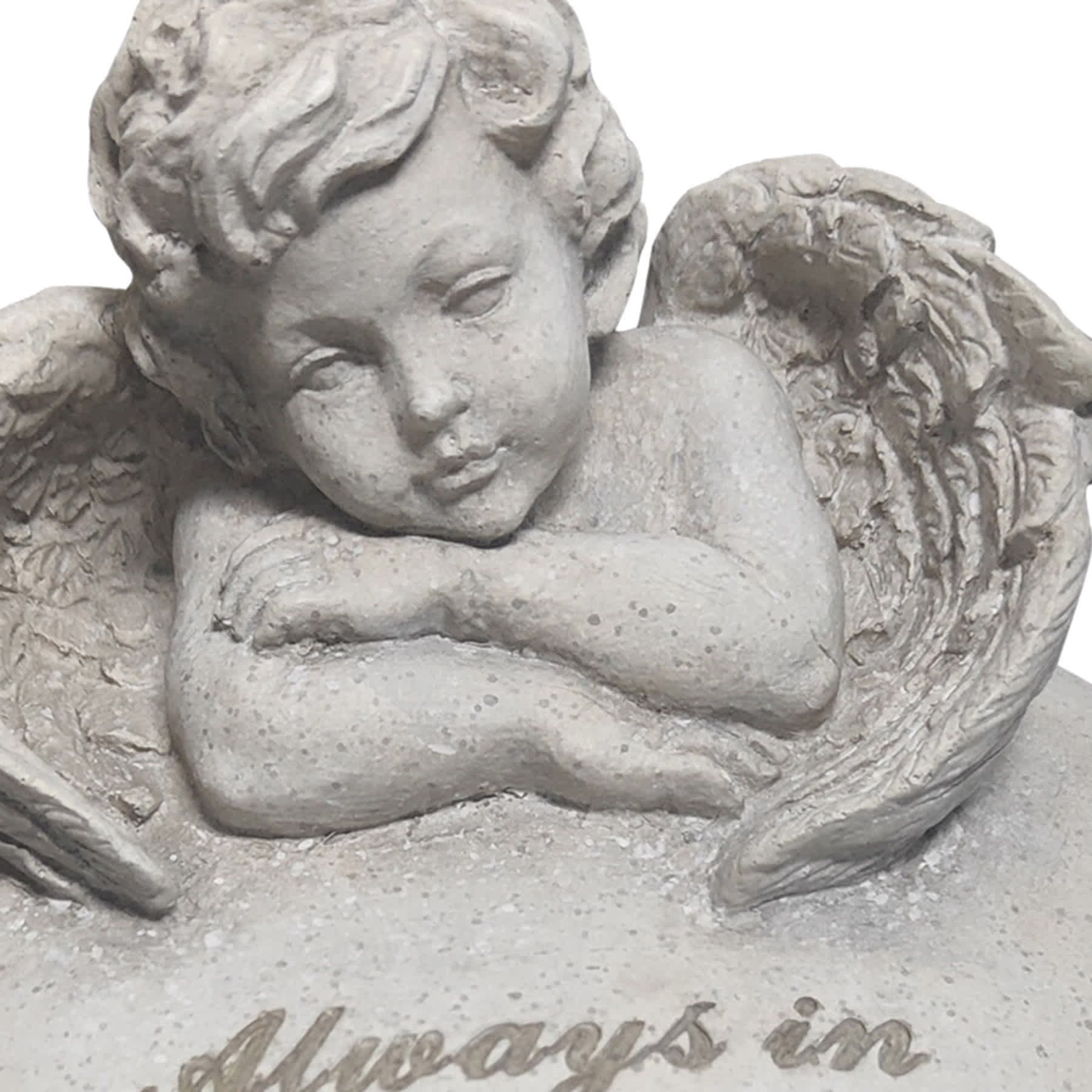 Angel On Heart-Shape Outdoor Stone, 6"
