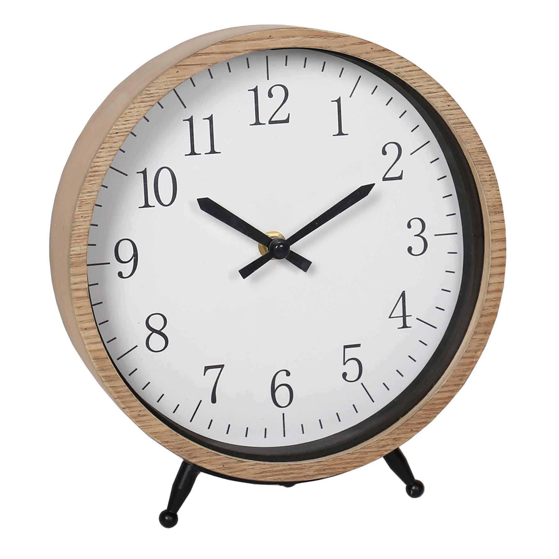 Natural Wooden Round Wall Clock, 9.5"