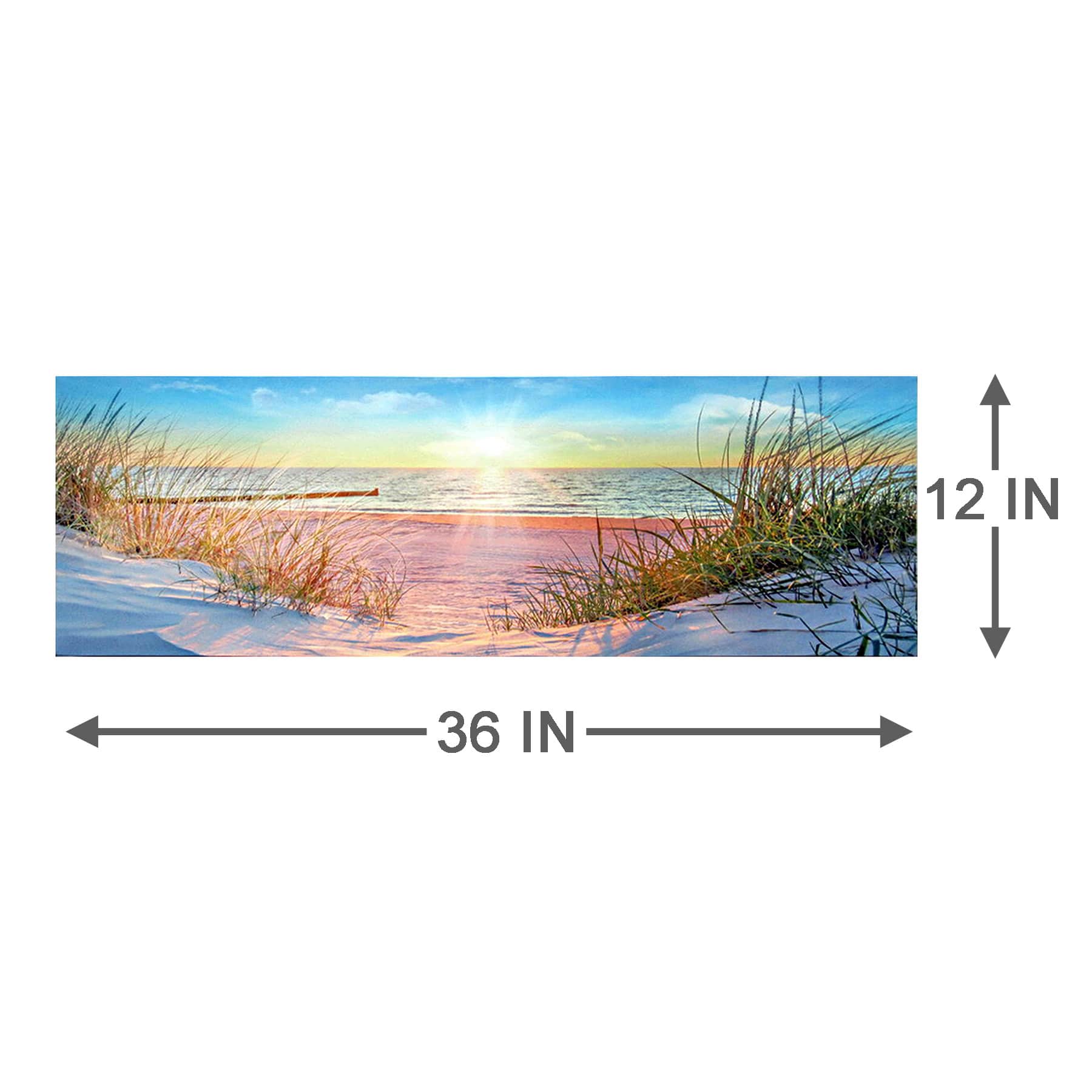 Beach View Canvas Wall Art, 36x12