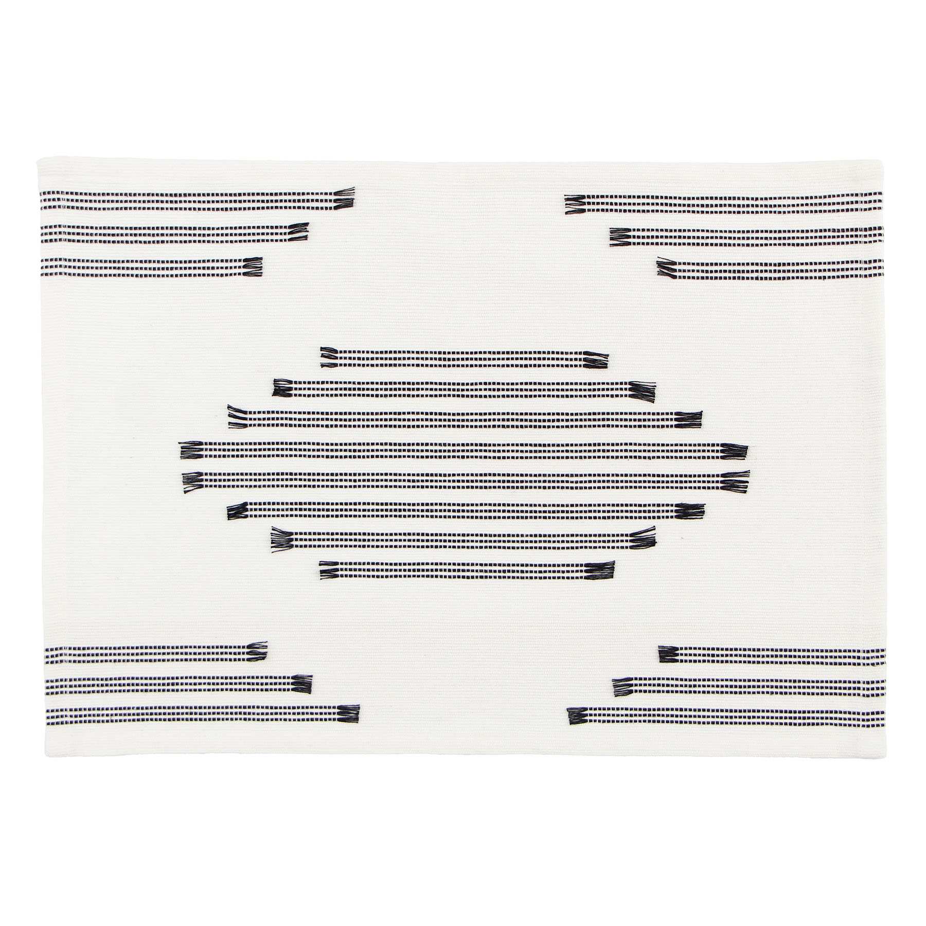 Set of 4 Black Broken Stripe Placemats