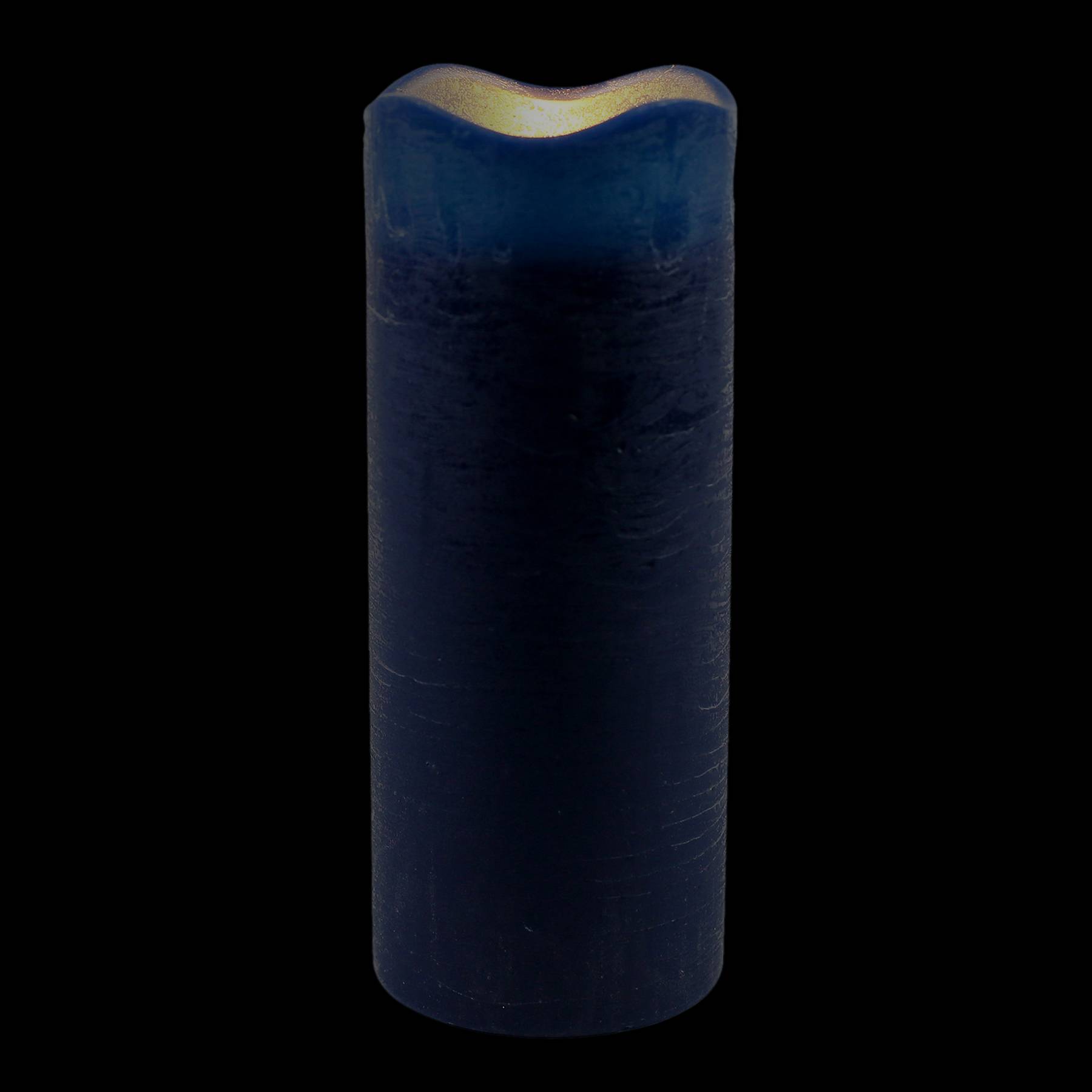 Honeybloom Dark Blue Wax LED Pillar Candle with 6 Hour Timer, 4x10