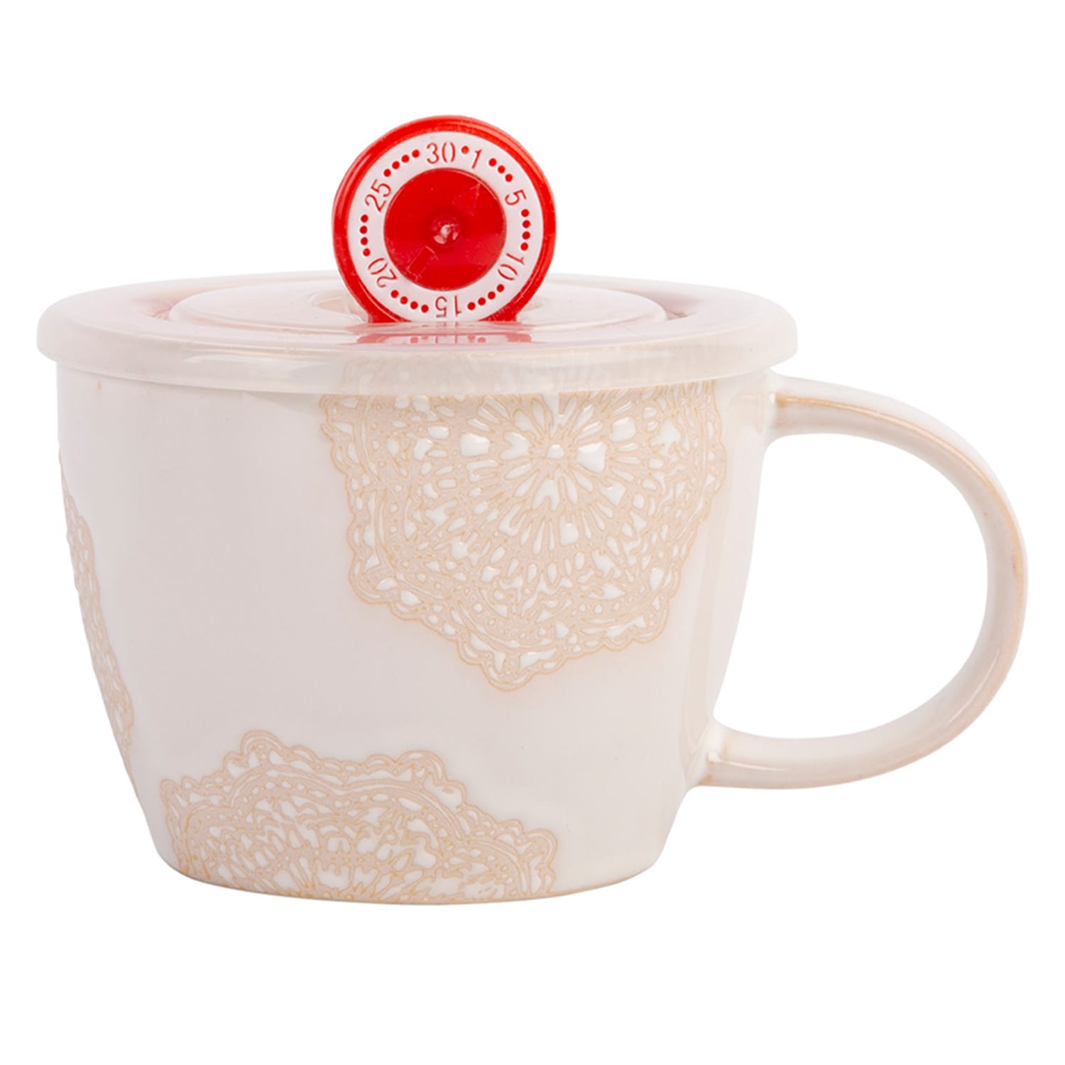 Ivory Flower Soup Mug, 8.5oz