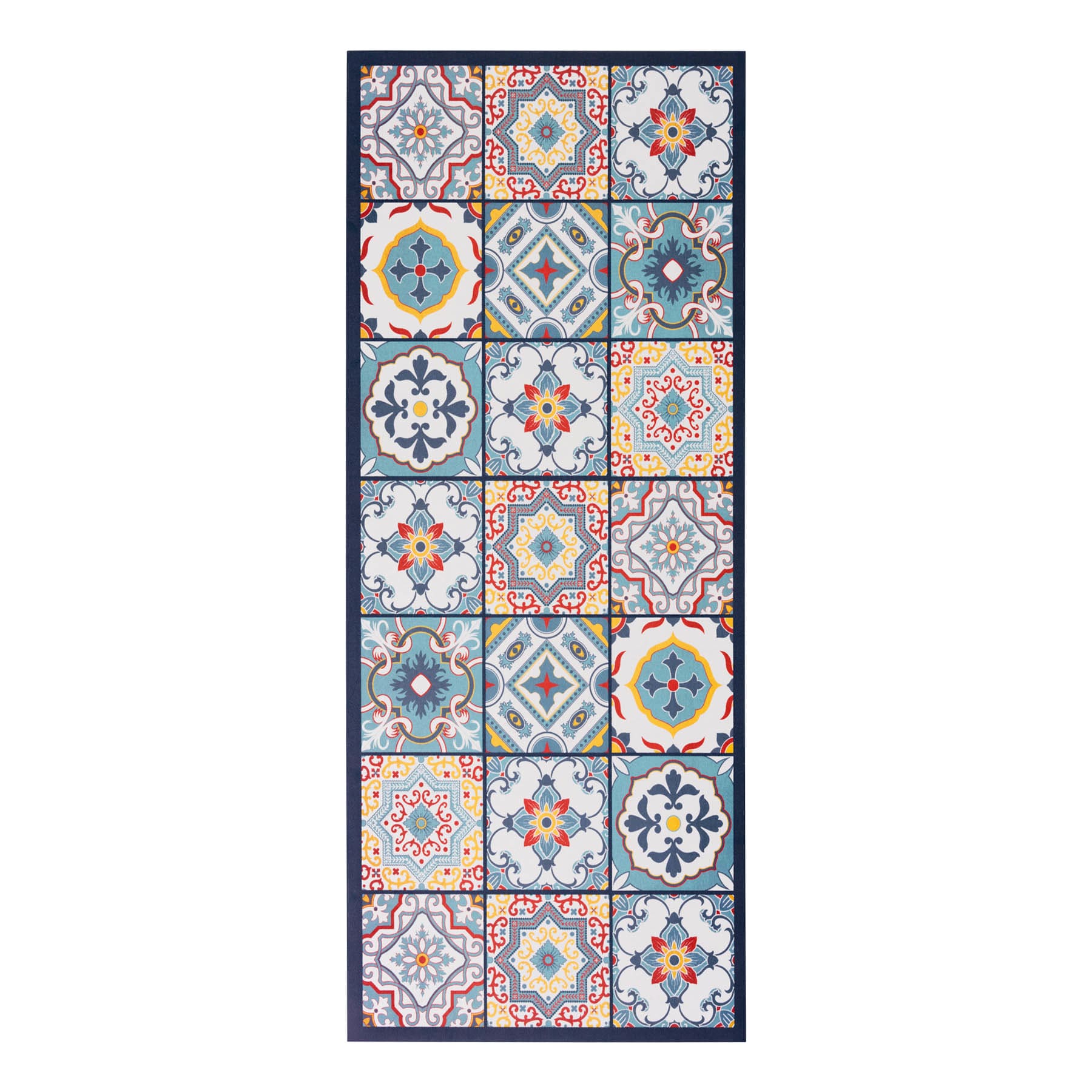 Multicolor Tiles Vinyl Runner, 2x5