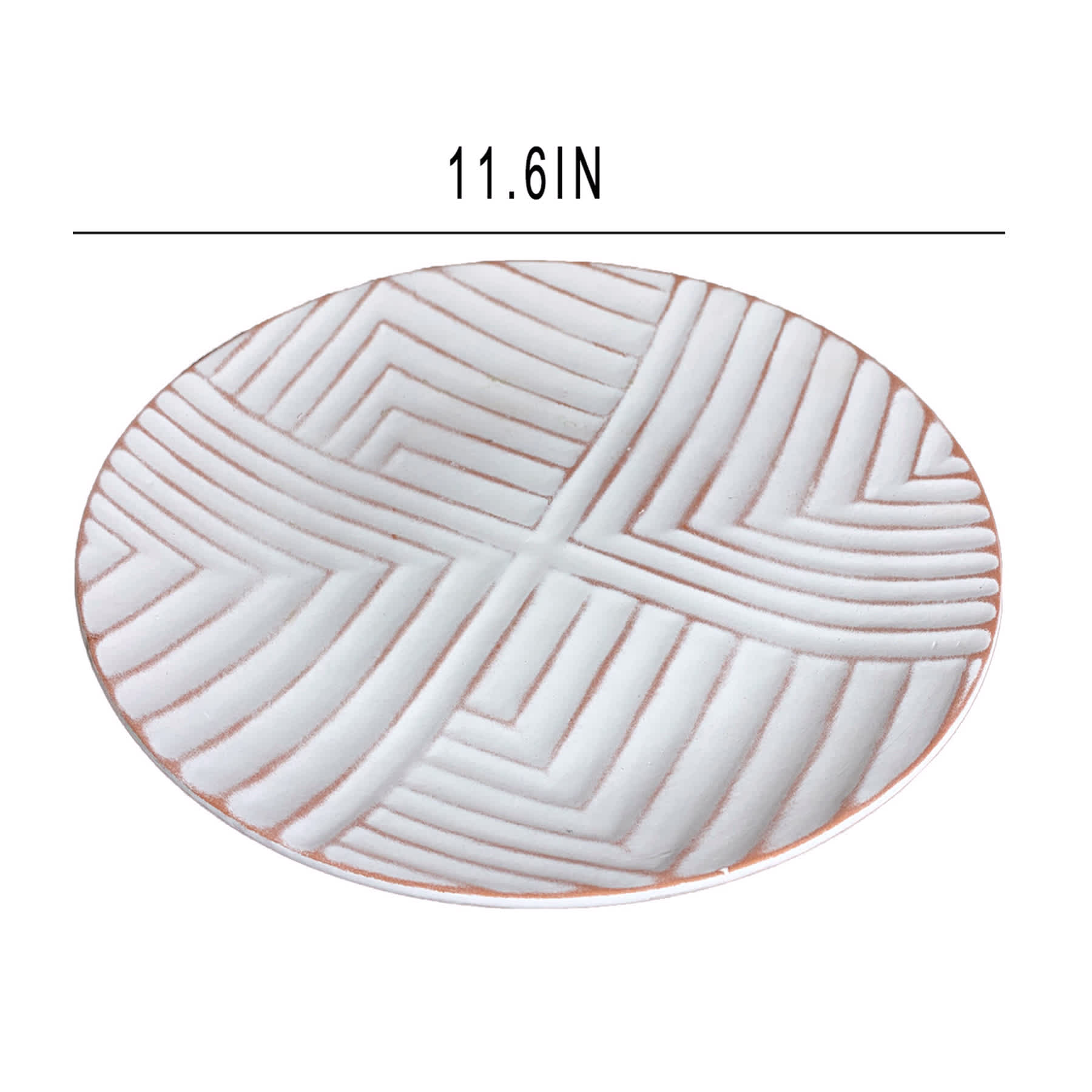 Tracey Boyd White Tribal Ceramic Bowl, 12x2