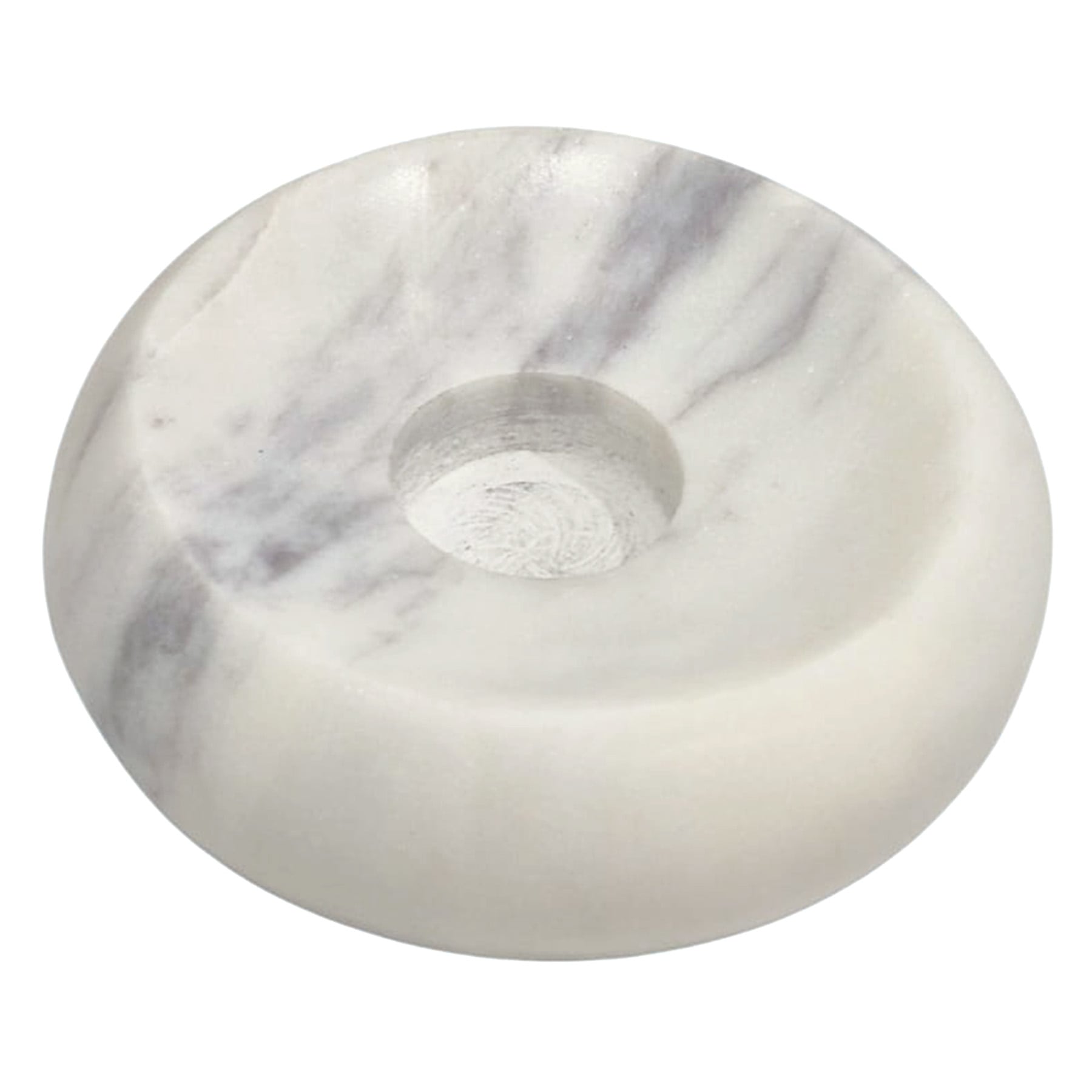 White Marble Taper Candle Plate, 3"
