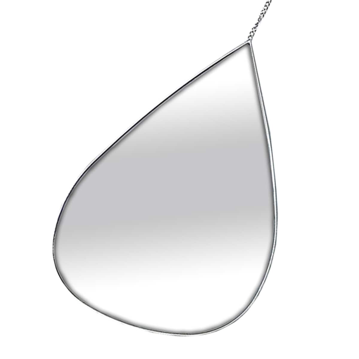 3-Piece Teardrop Wall Mirror Set with Chain Hanger, Silver