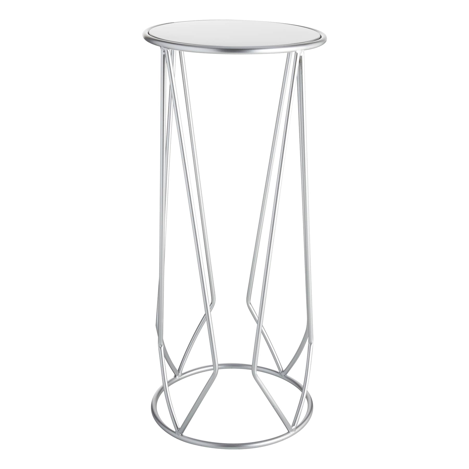 Ty Pennington Silver Metal Plant Stand, Large