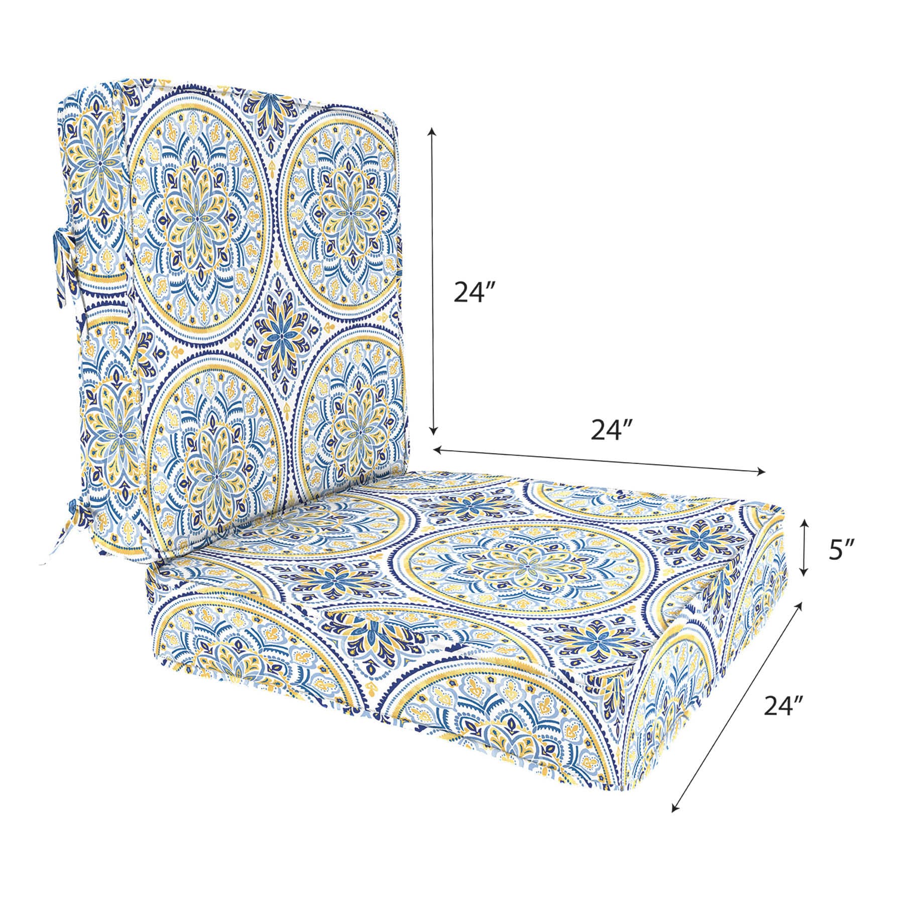 2-Piece Multicolor Castille Outdoor Deep Seat Cushion