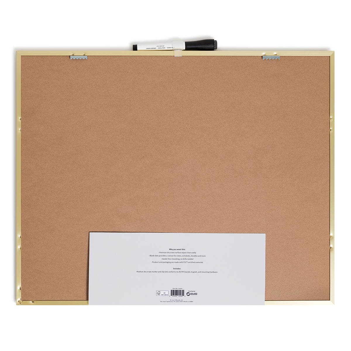 Gold Metal Frame Dry Erase Board, 16x20