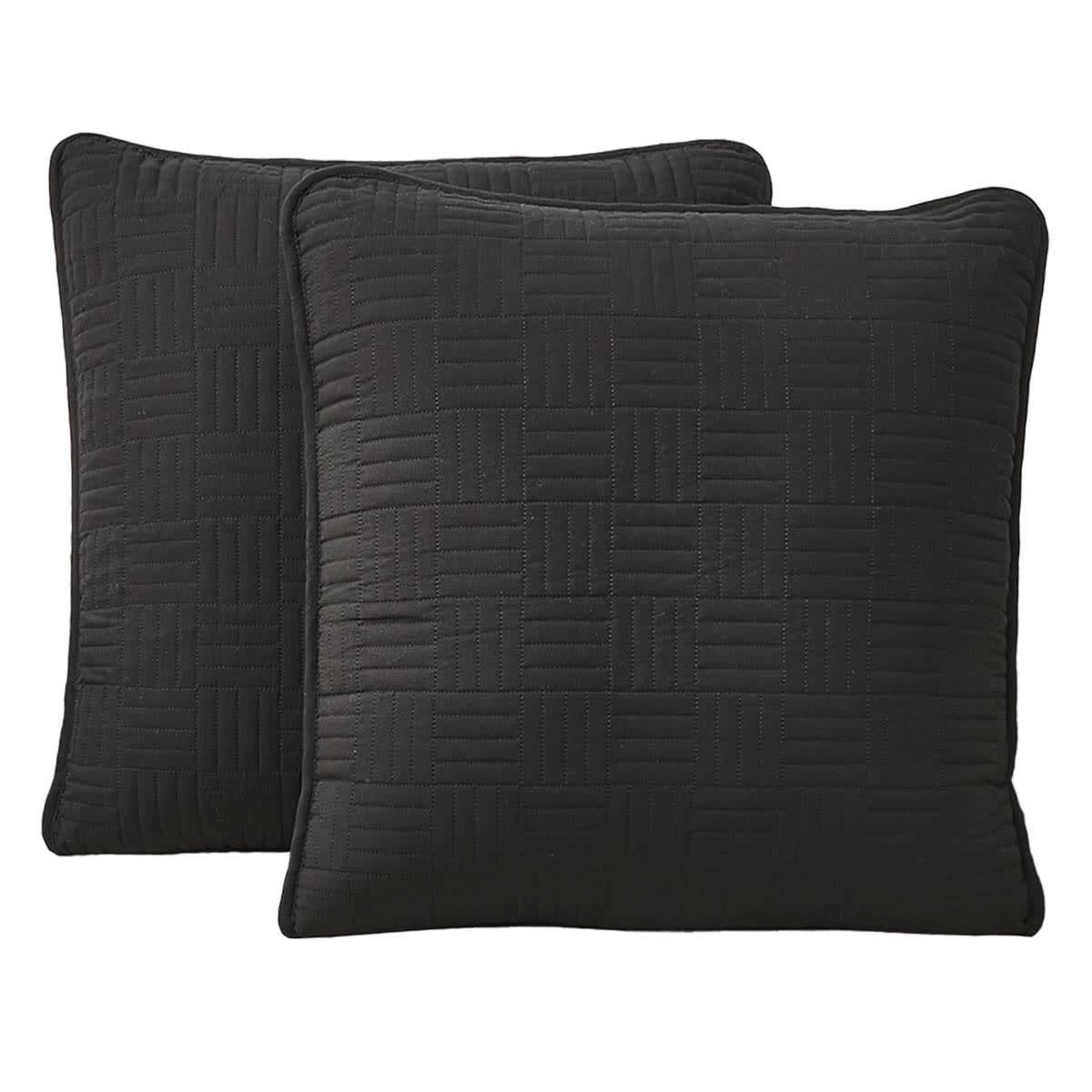 Crosby St. 2-Pack Black Blue Washed Microfiber Pillows, 24"