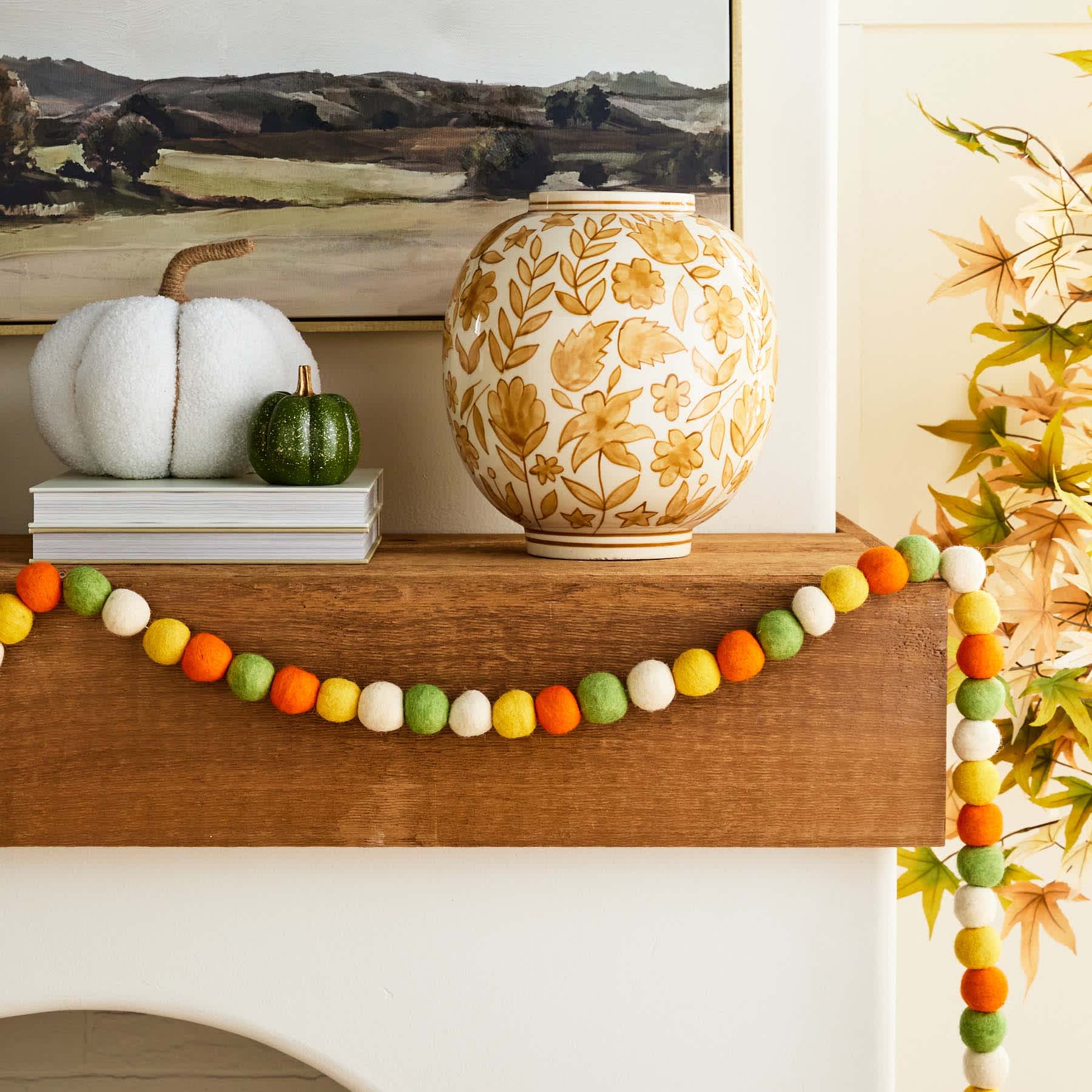 Multicolor Felt Ball Garland, 72"
