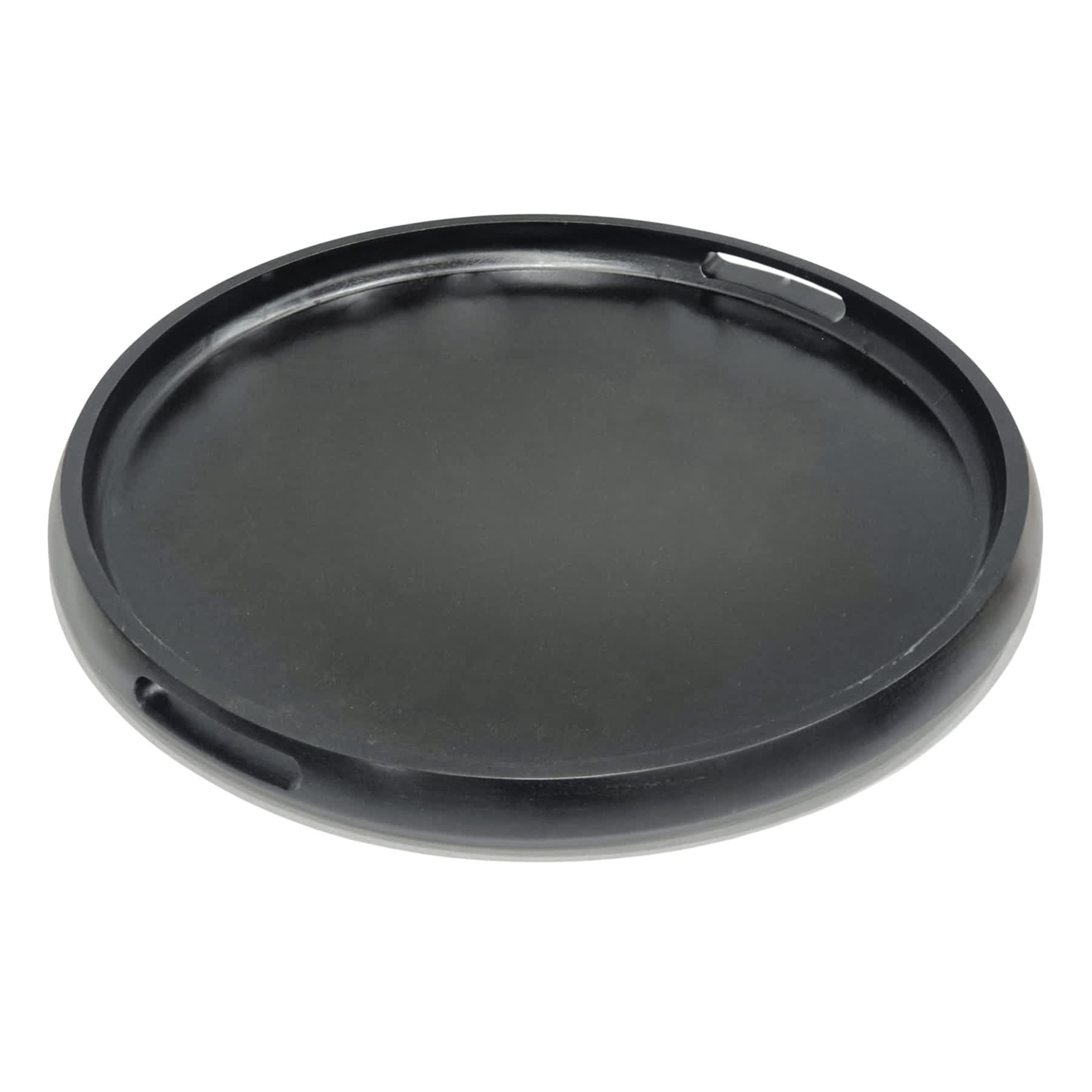 Black Acacia Wood Curved Edge Tray, 24"