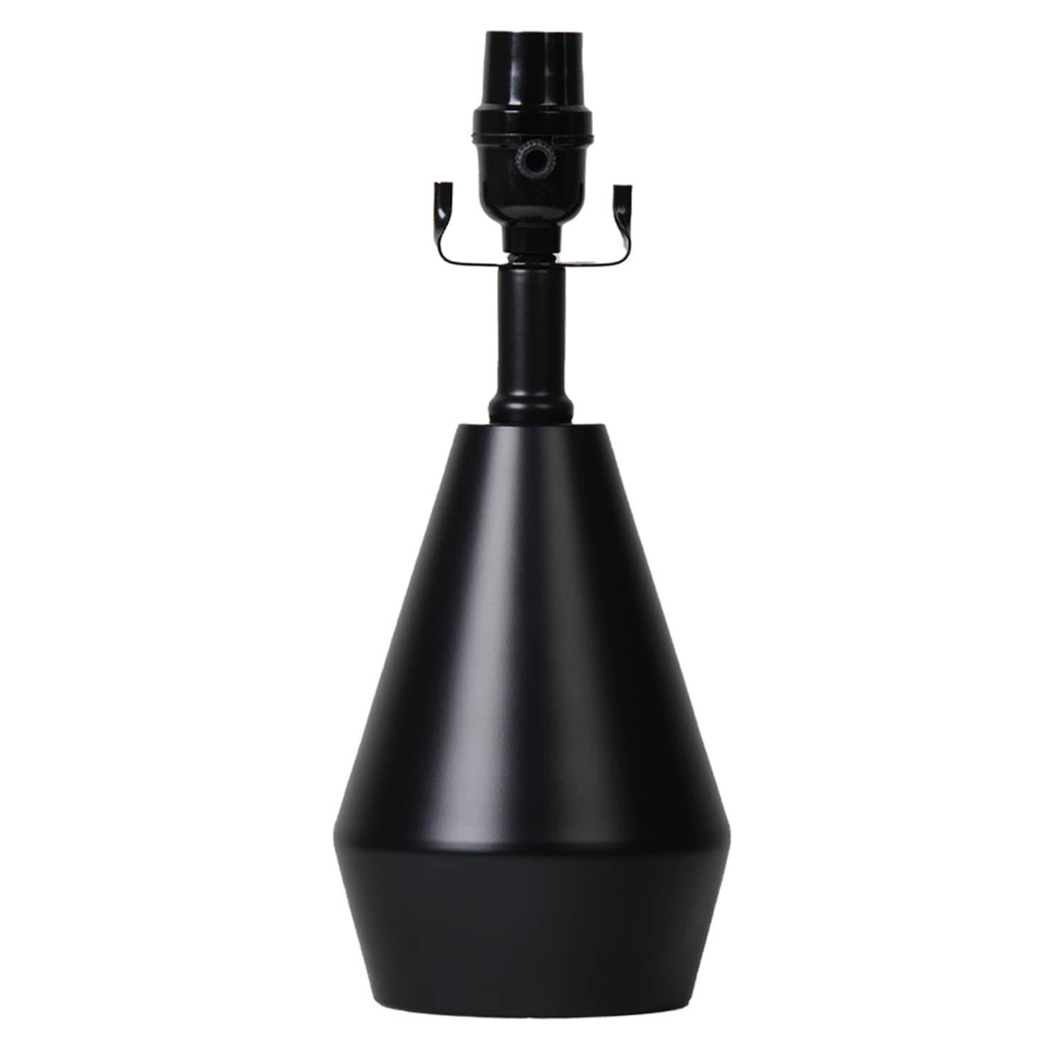 Black Metal Mini Tapered Cone Small Lamp Base, 12.5"