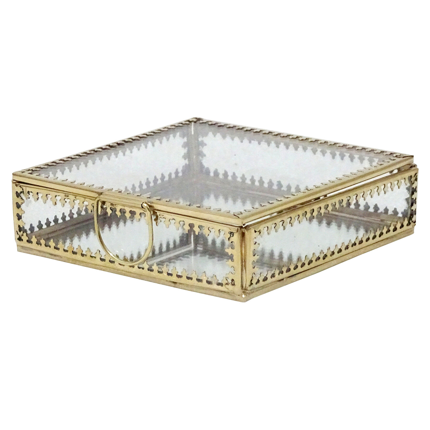 Glass Box with Gold Metal Frame, 5"