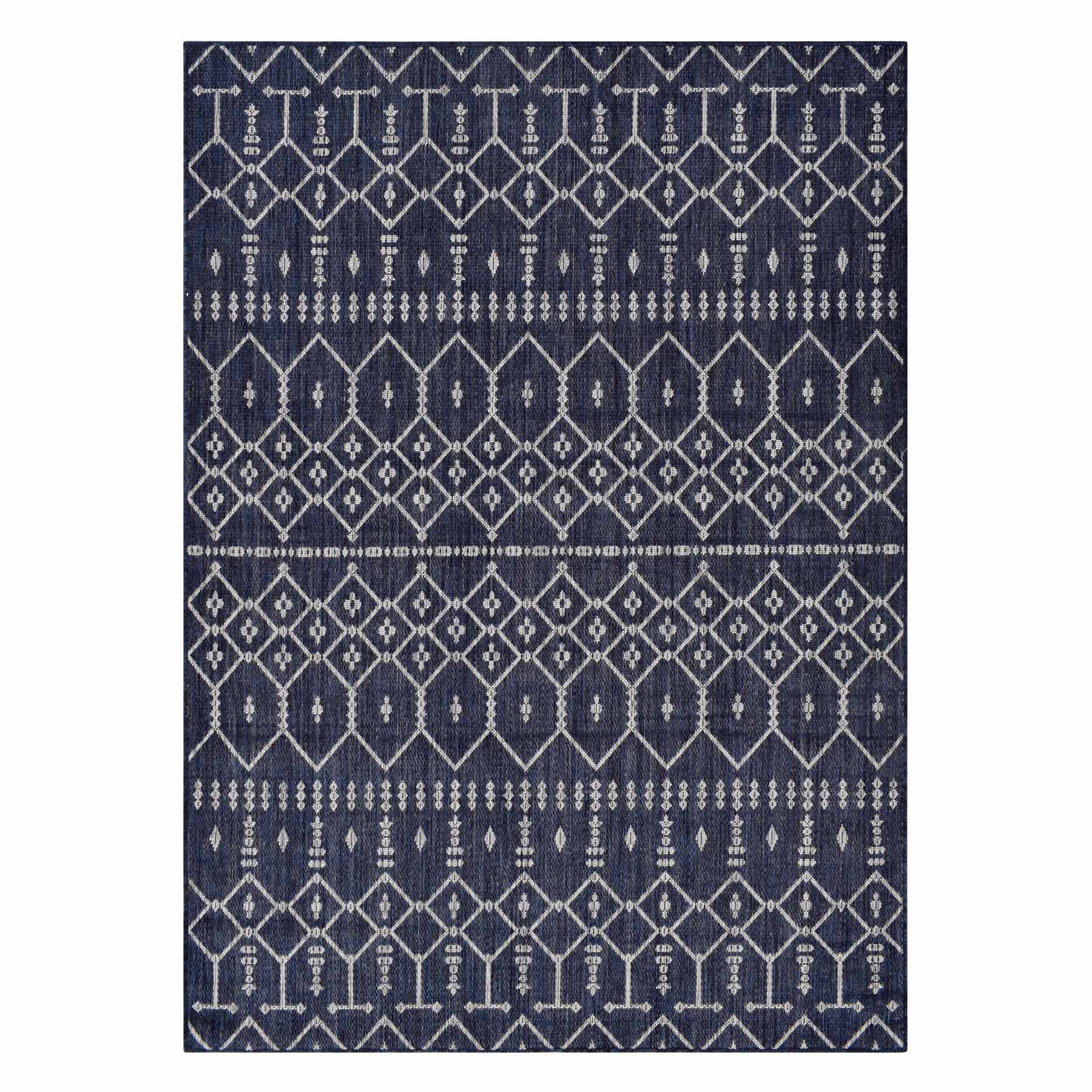 (E307) Navy Collector Design Sisal Indoor & Outdoor Accent Rug, 3x5