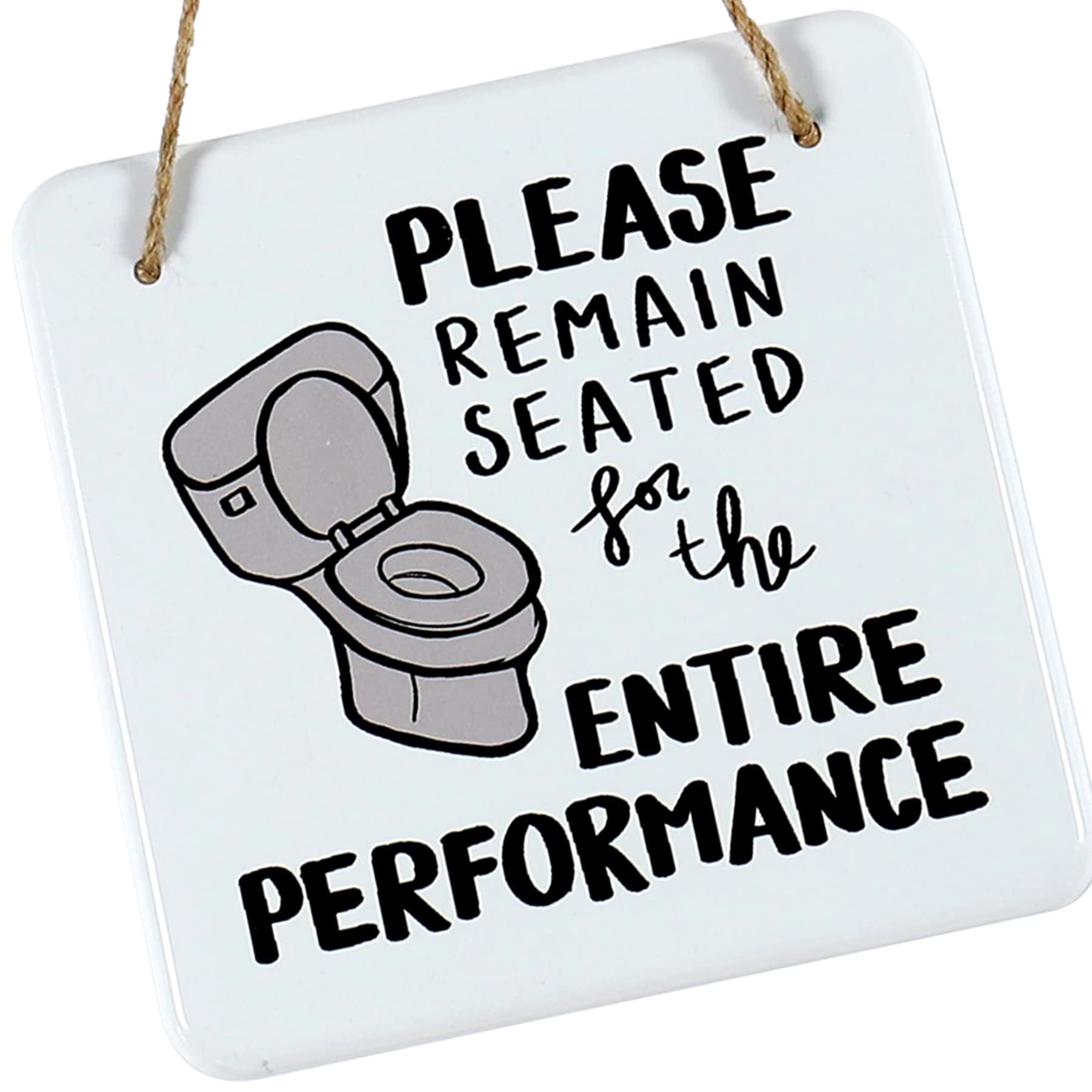 Please Remain Seated Bathroom Wall Decor, 8"