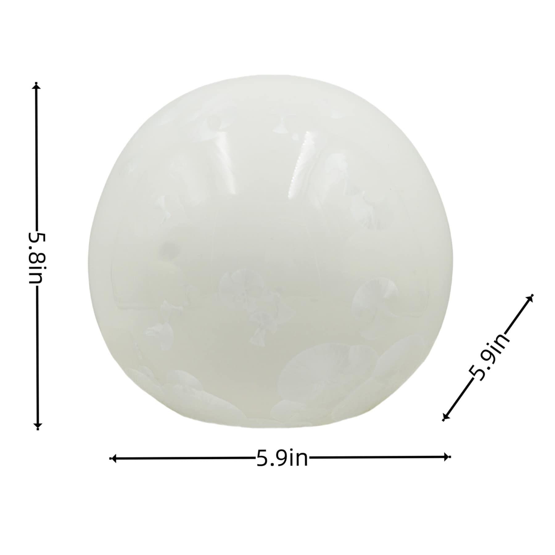 White Irridescent Pattern Decorative Ball, 6"