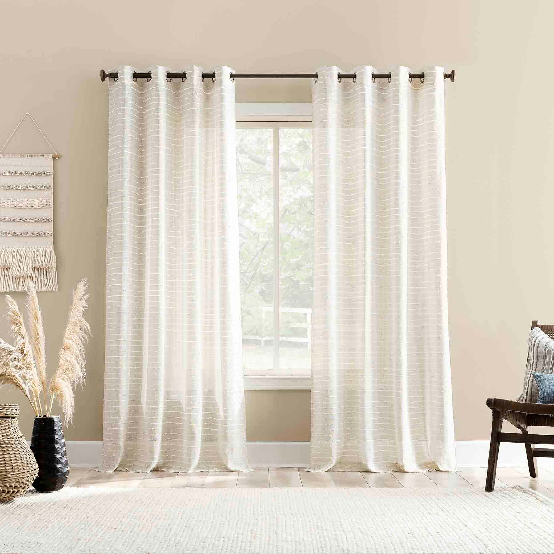 Nordic White Sheer Grommet Curtain Panel, 84"