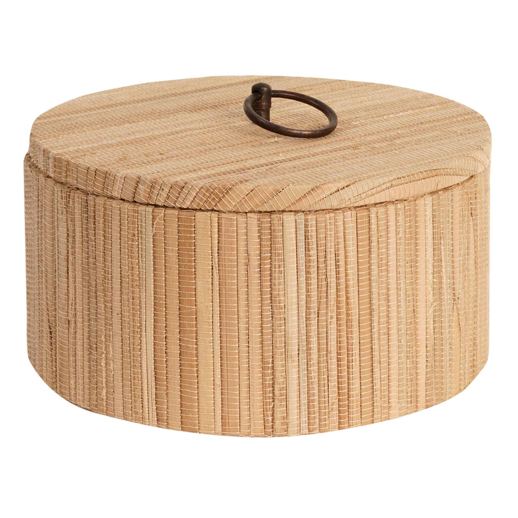 Honeybloom Round Brown Woven Box, 8"