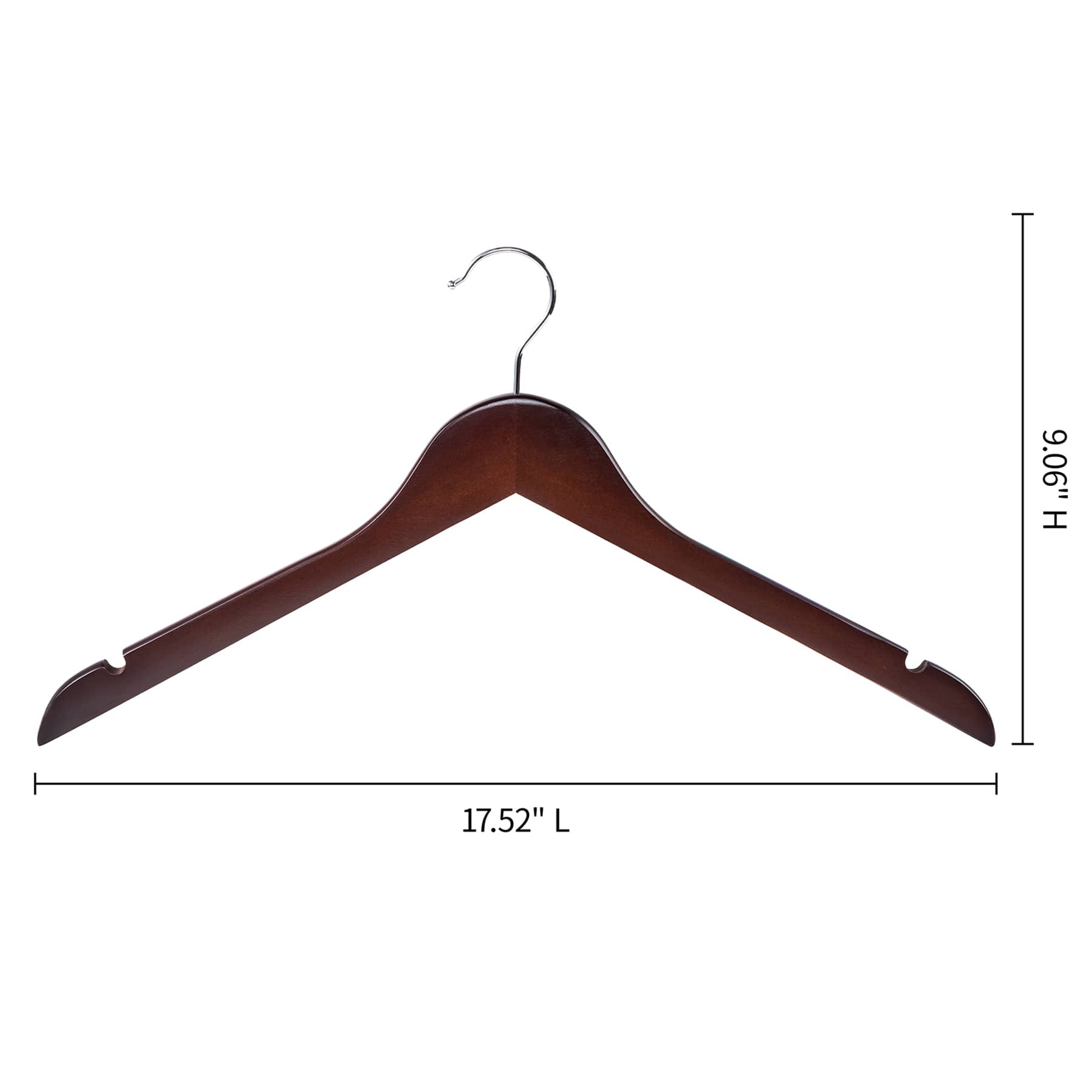 5-Piece Wood Shirt Hangers, Espresso