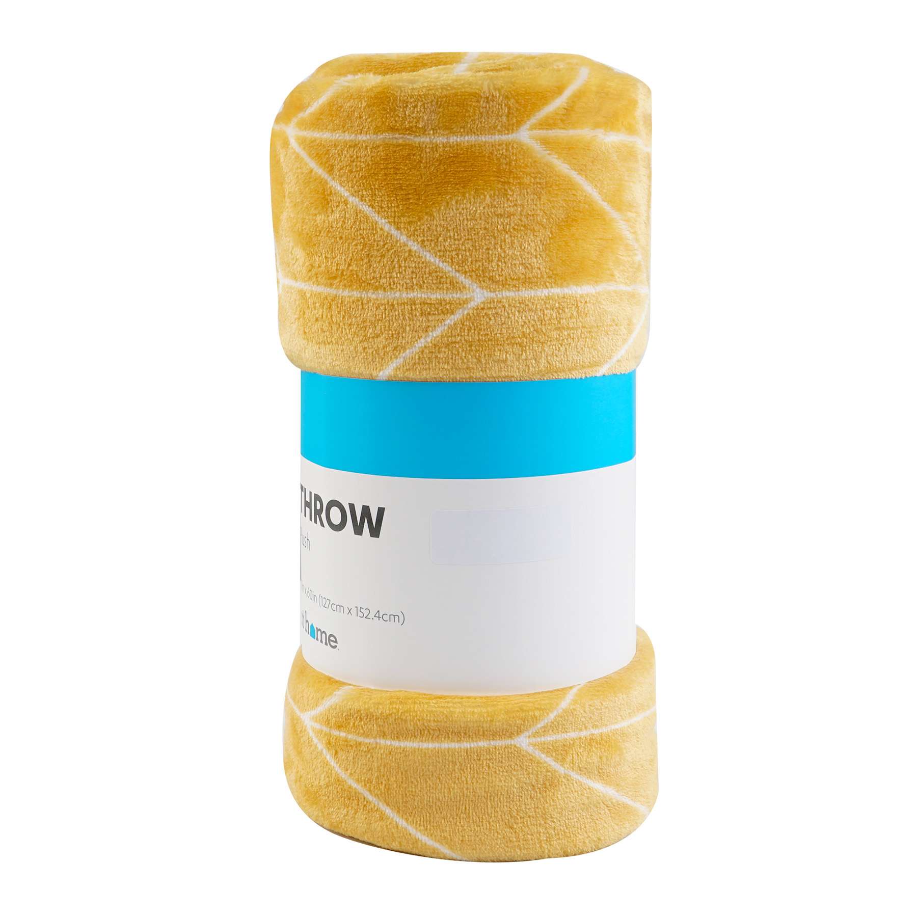 Yellow Herringbone Micro Plush Throw Blanket, 50x60
