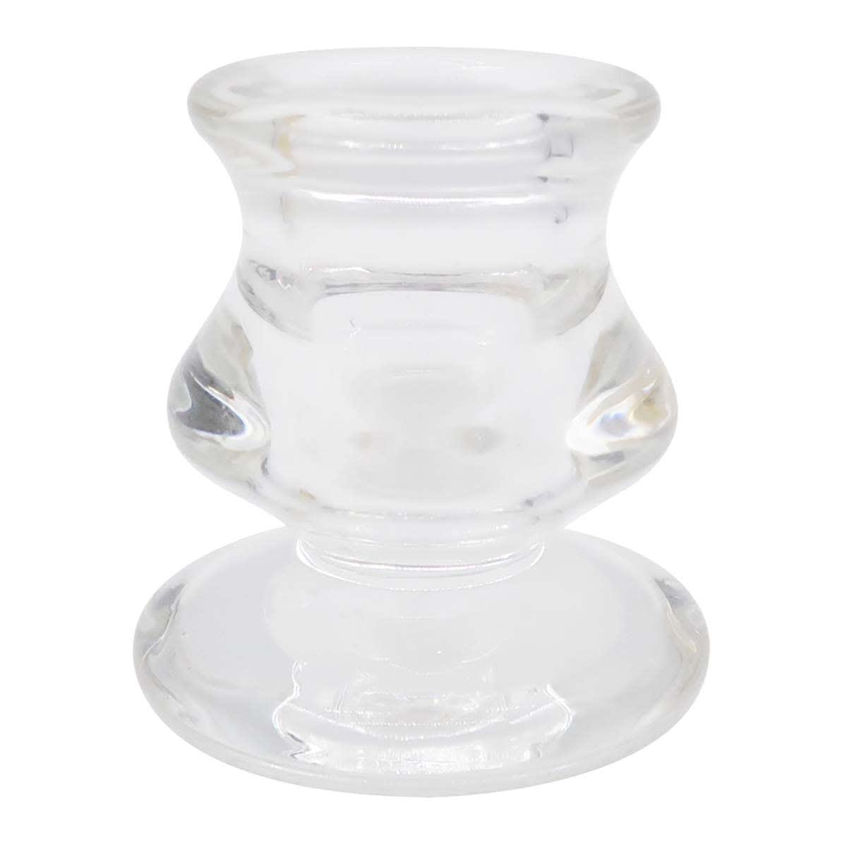 Clear Glass Taper Candle Holder, 2"