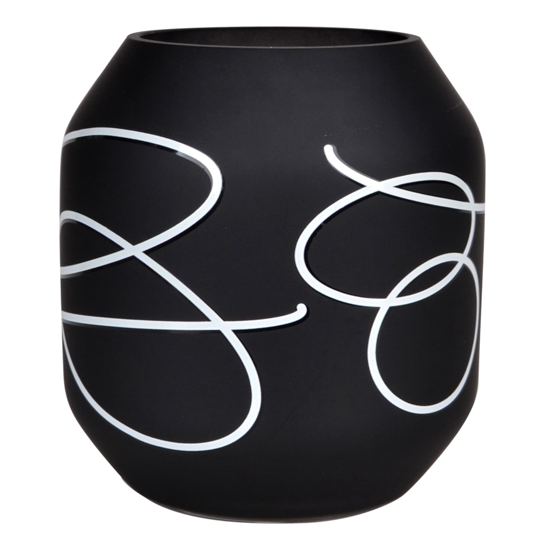 Crosby St. Black & White Abstract Glass Vase, 6"