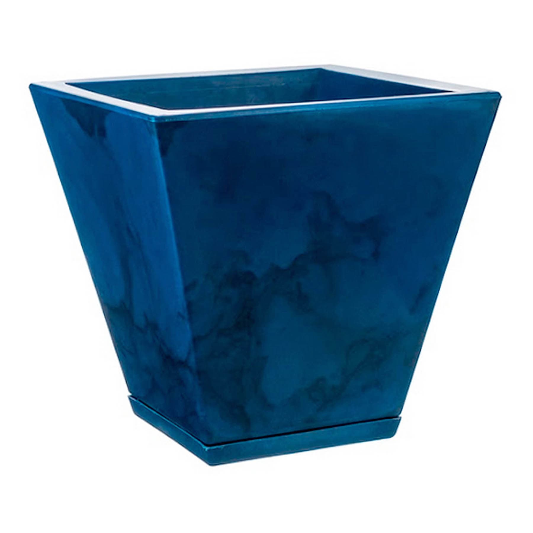 Zurique Blue Marbled Outdoor Planter, Small