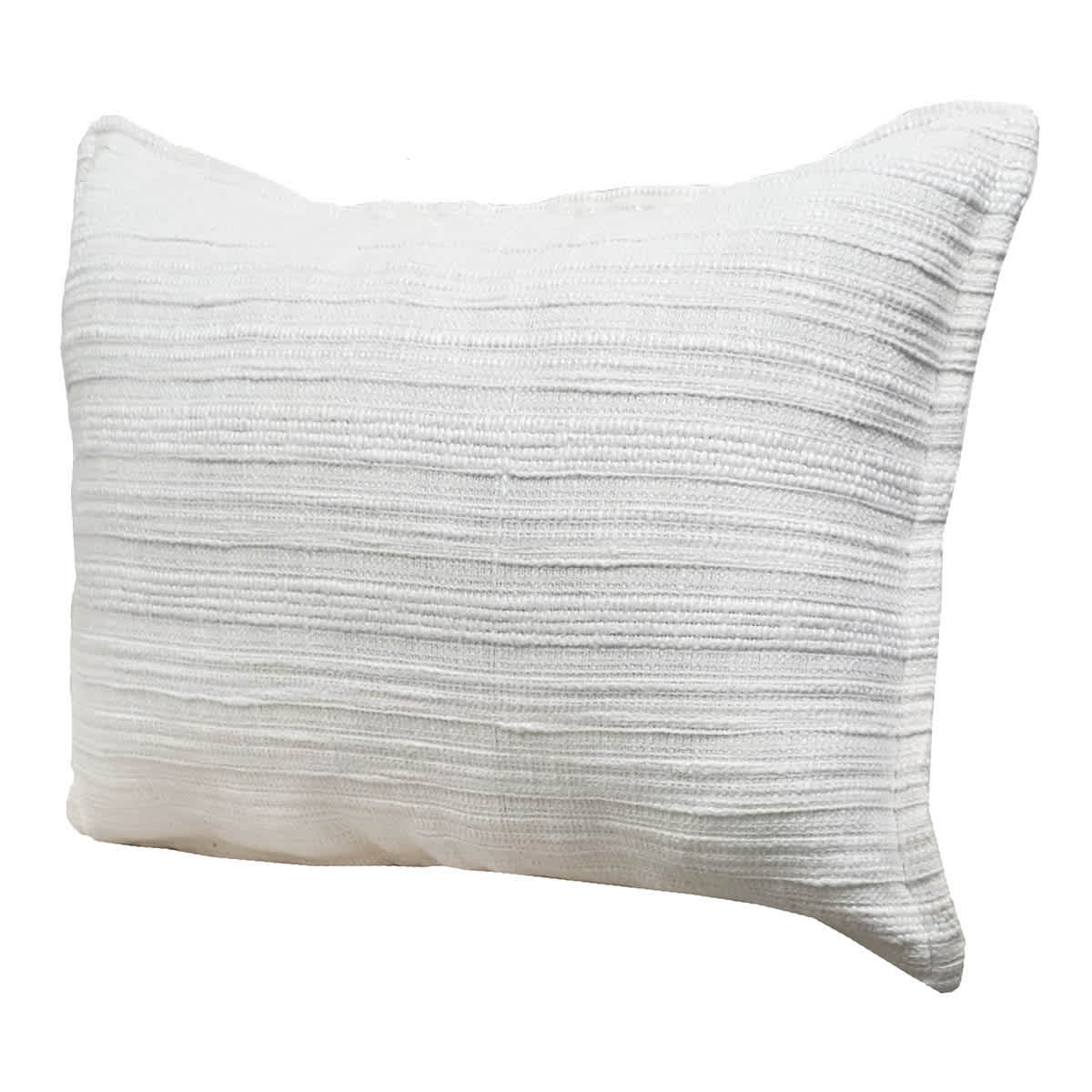 Honeybloom White Striped Slub Throw Pillow, 14x20