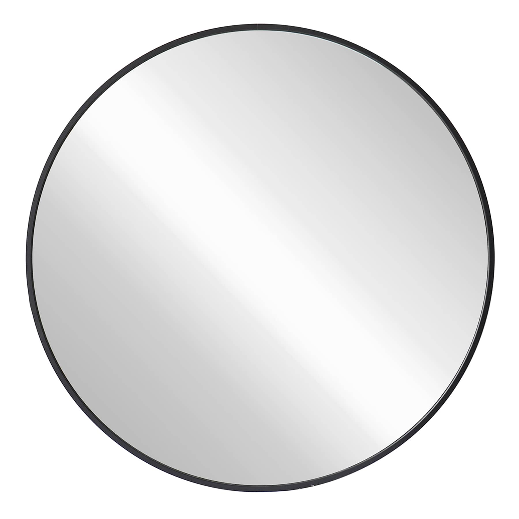 Black Round Wall Mirror, 30"