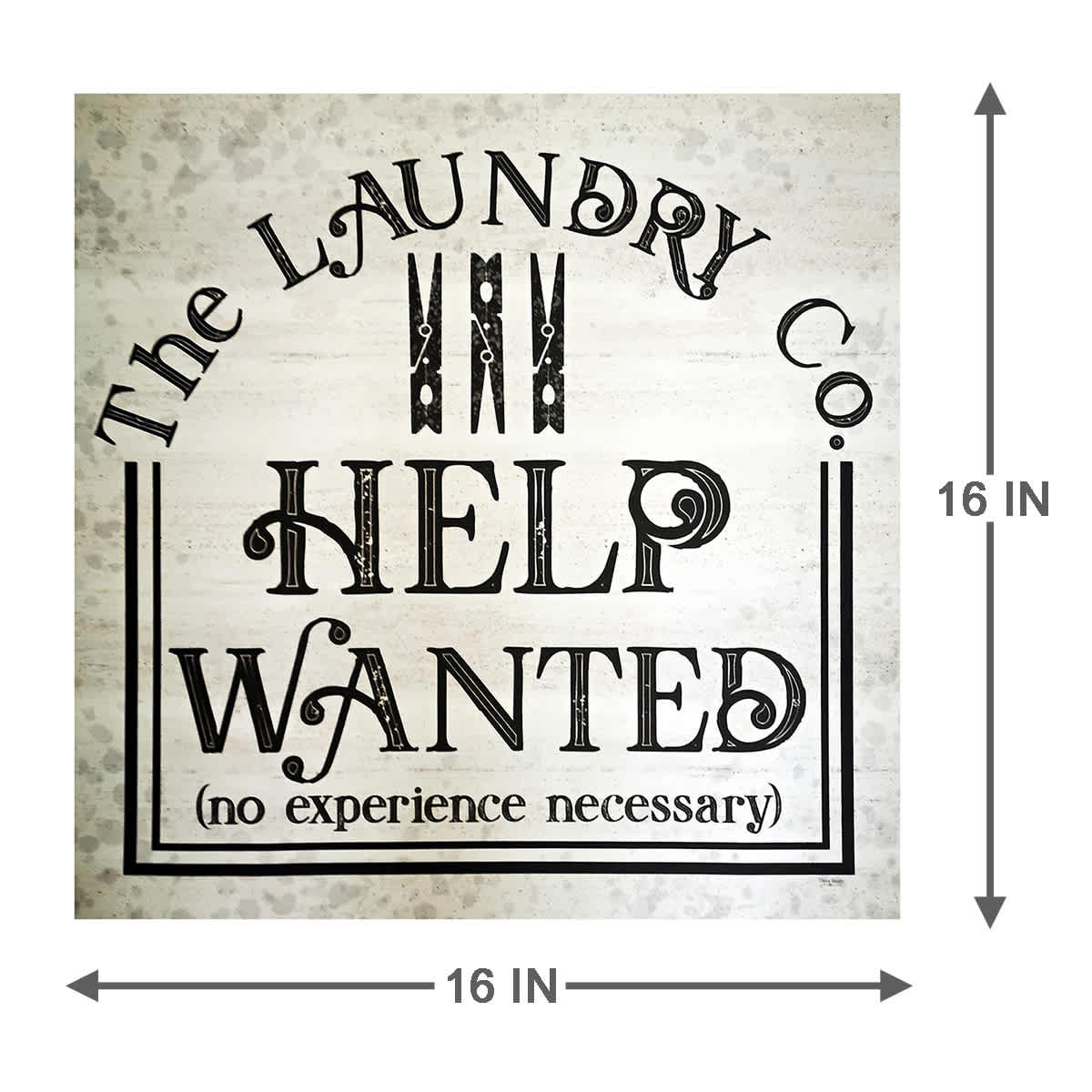 Laundry Help Wanted Canvas Wall Art, 16"