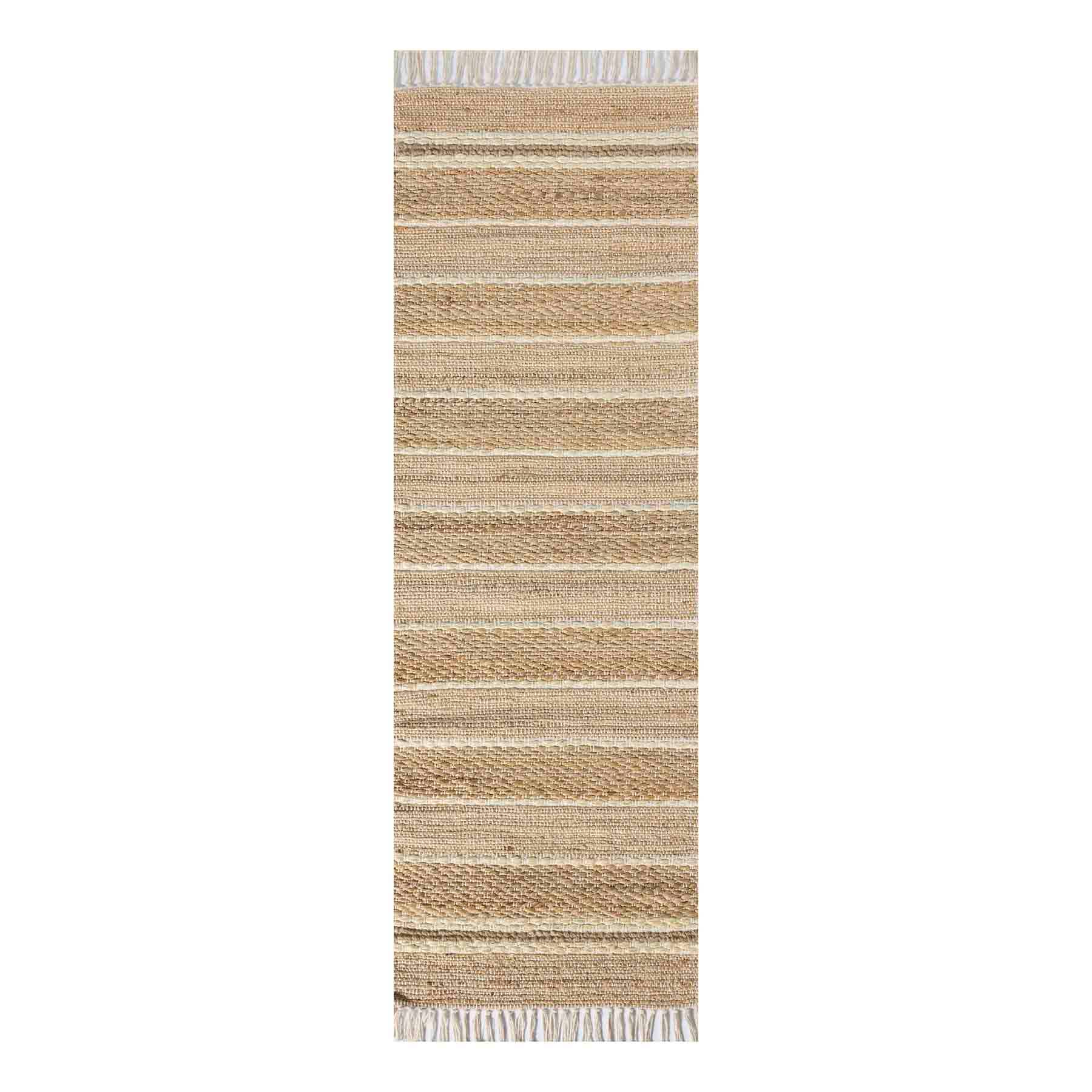 Tao Ivory Jute with Fringe Runner, 2x6